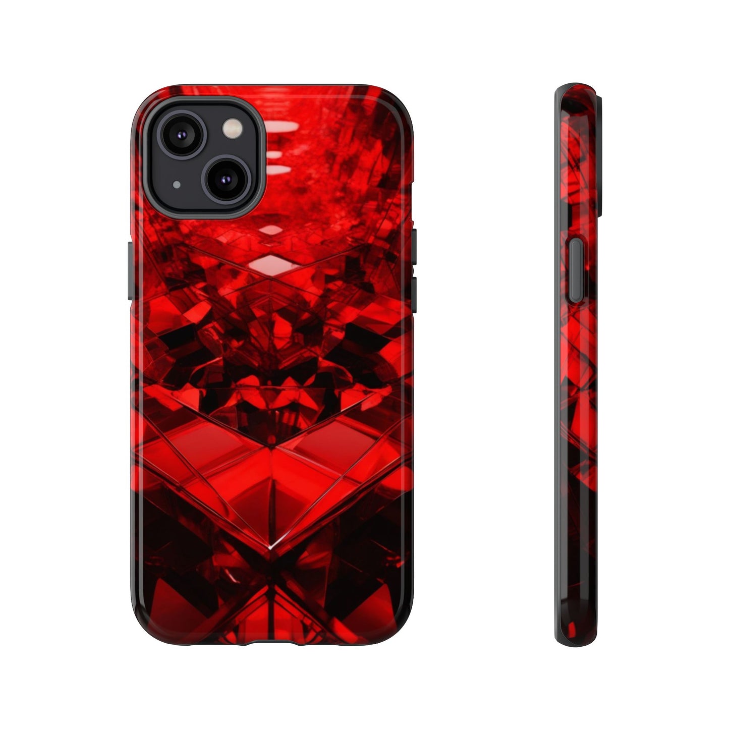 Red Crystal Design Phone Case for iPhone 17/16/15/14 - Tough, Stylish Protection