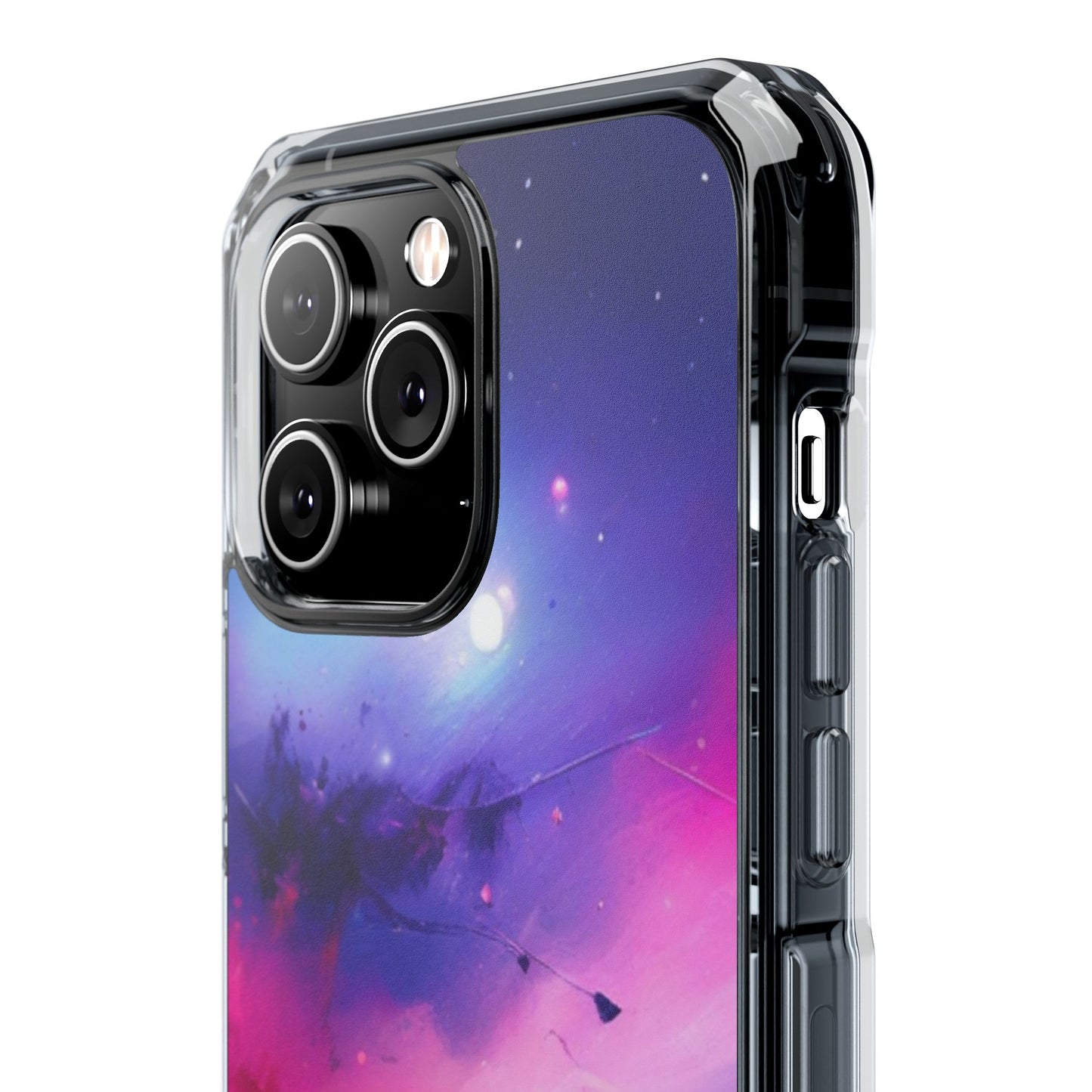 Magnetic Impact Phone Case for iPhone 16/15/14, Magnetic Clear Impact Phone Cases - Galaxy Vibe, Protective Cover, Customizable Gift, Stylish Phone Accessory, Unique Design