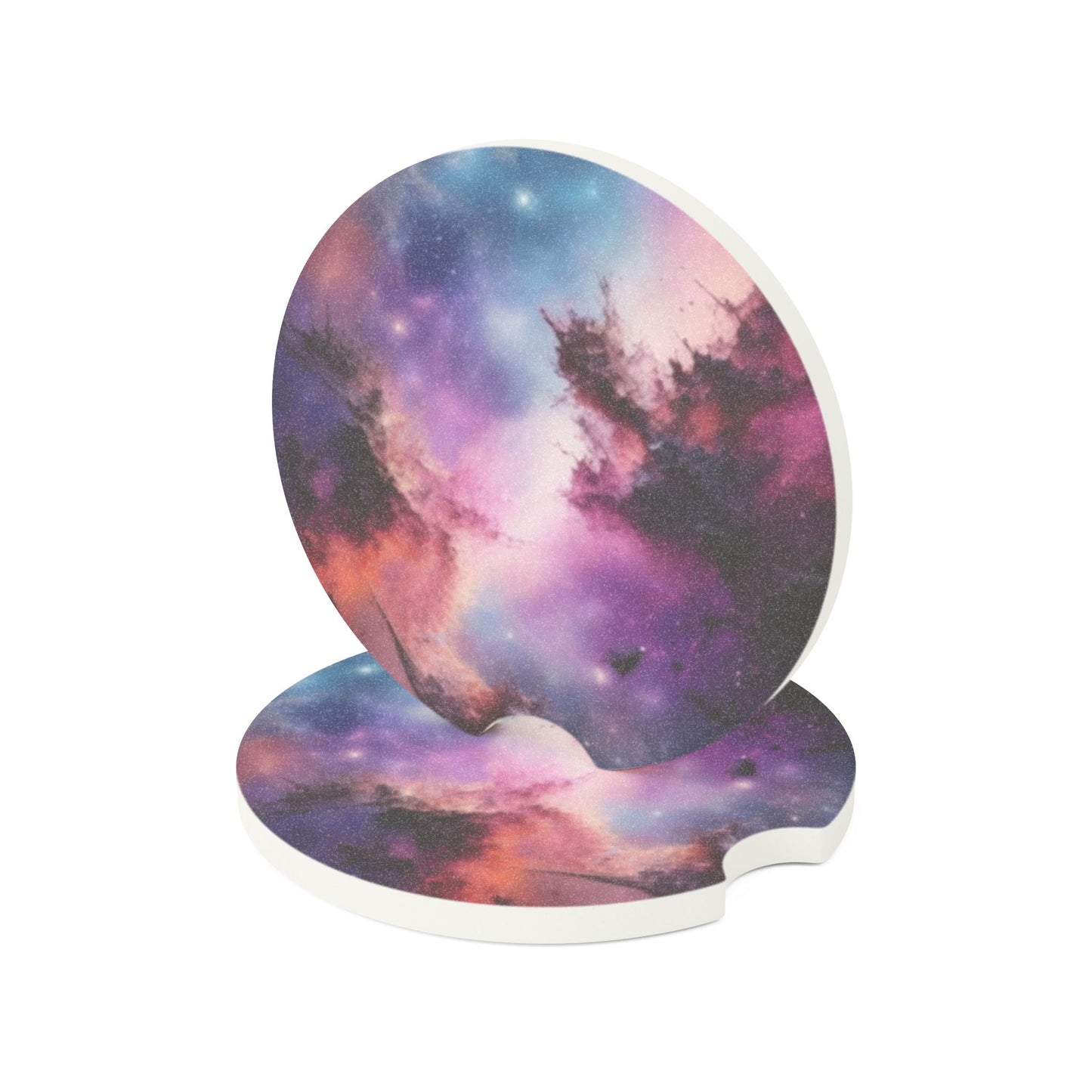 Galaxy Soapstone Car Coaster — Nebula Drink Holder for Cars