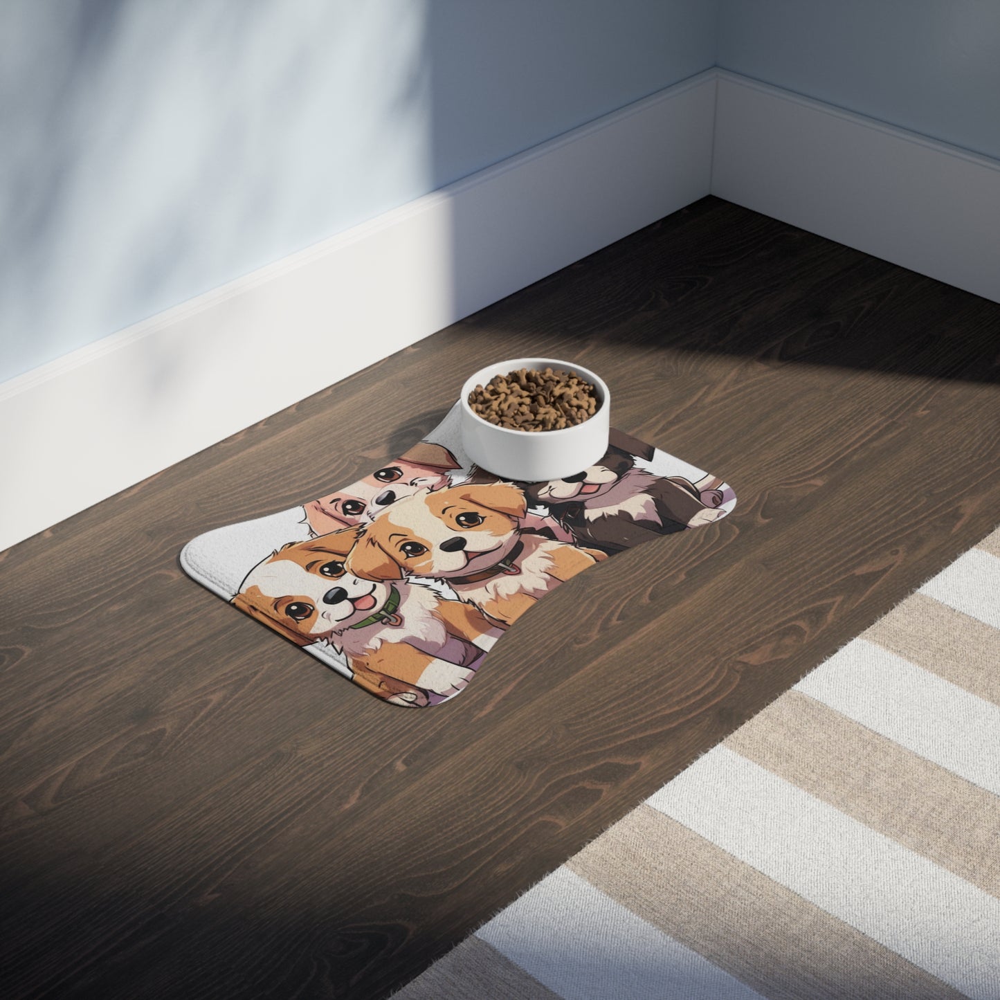 Designer Pet Feeding Mat – Non-Slip, Absorbent & Bone Shaped for Mess-Free Meals