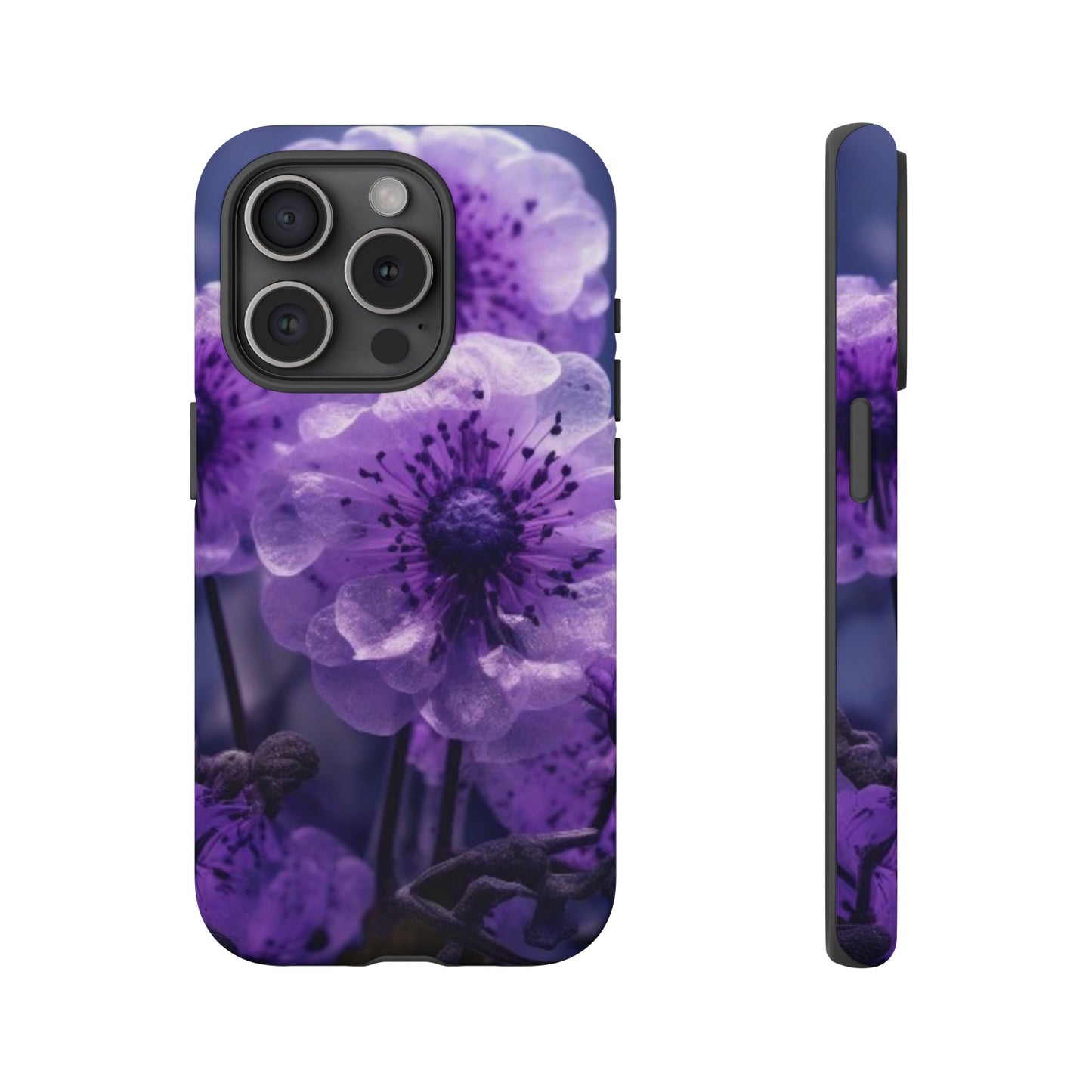 Purple Floral iPhone Case, Tough Cases for iPhone 17/16/15/14- Tough & Stylish Phone Protection. Gifts for her