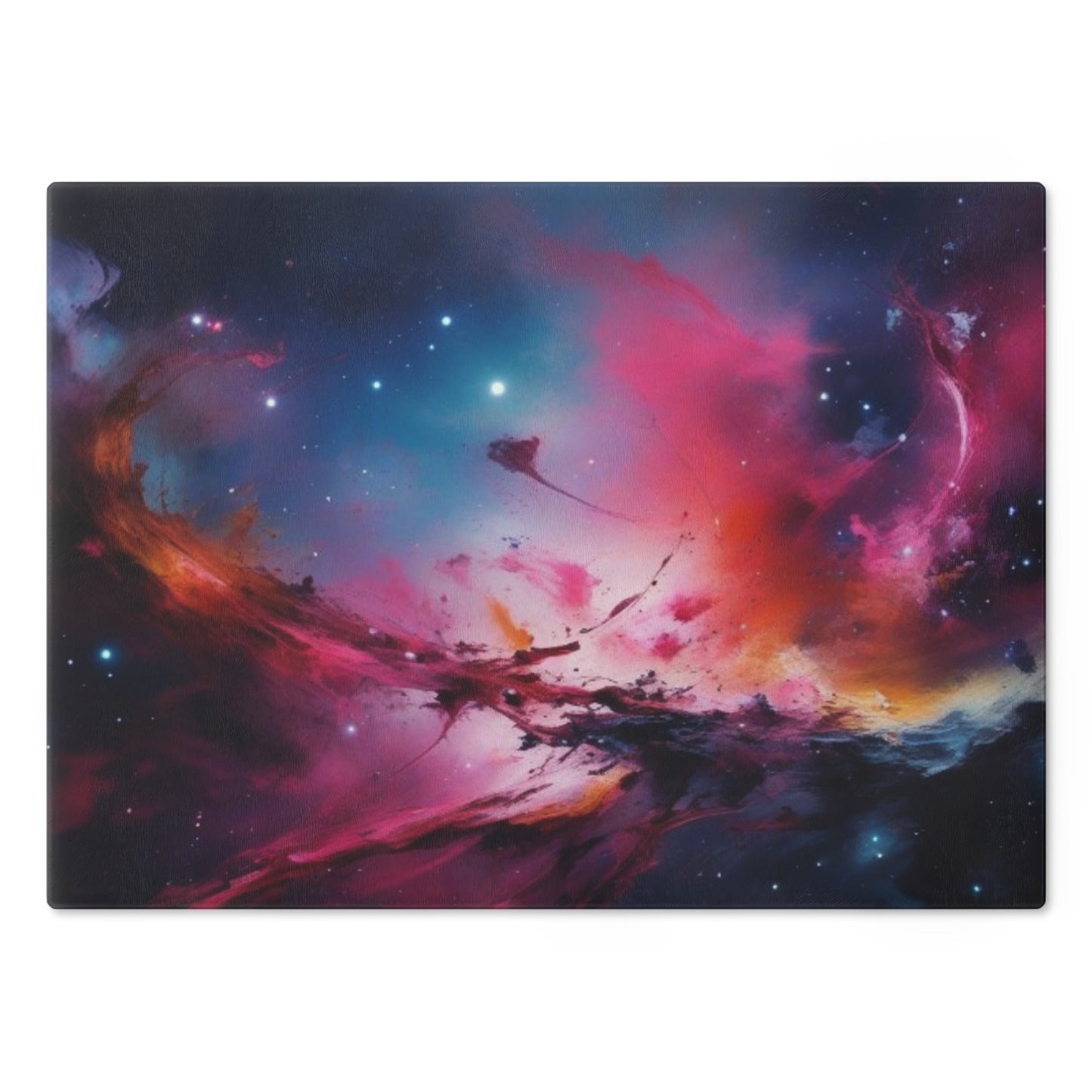 Tempered Glass Cutting Board – Hygienic, Scratch-Resistant, Dishwasher-Safe | Modern Kitchen Essential, Galaxy-themed Cutting Board - Cosmic Kitchen Decor for Space Lovers
