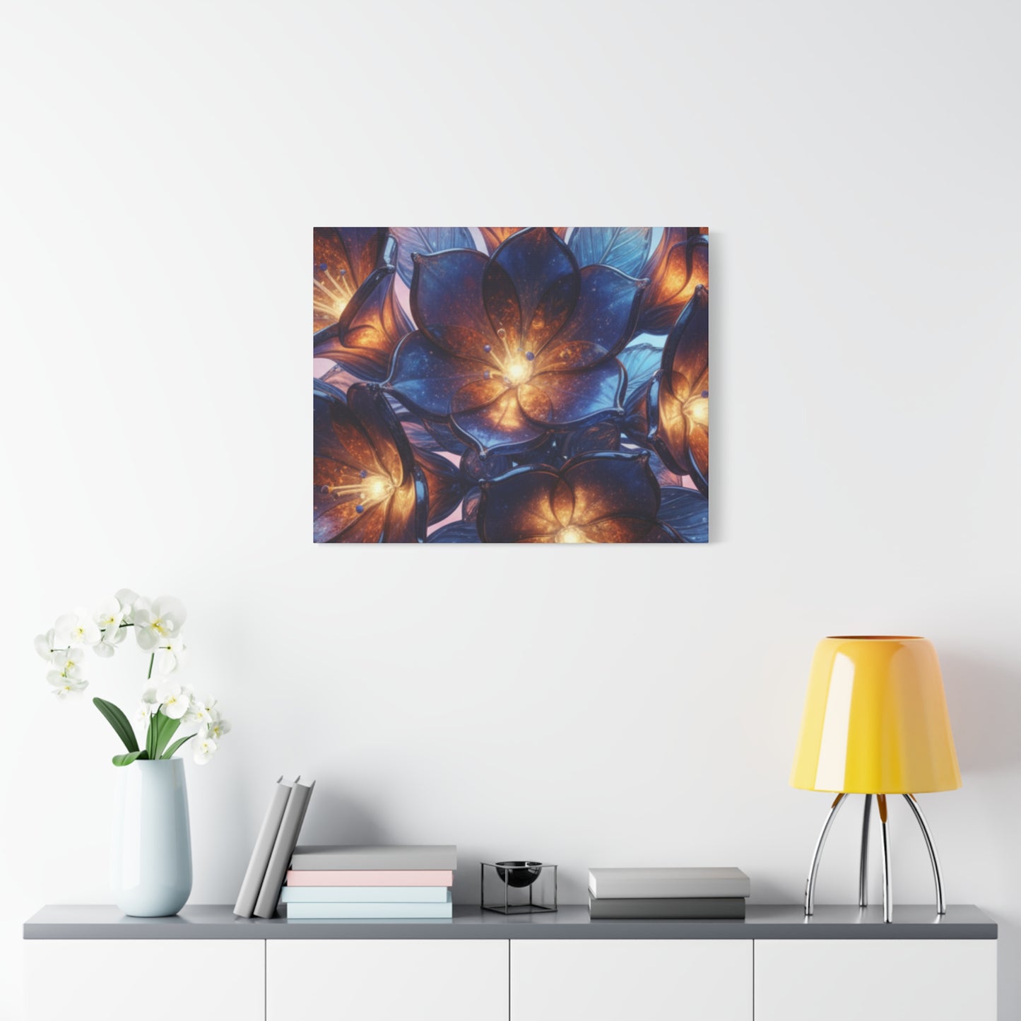 Canvas Print – Modern Wall Art, Matte Canvas, Ready to Hang, Home & Office Décor, Modern Wall Décor, Floral Canvas Wall Art — Illuminated Blossom Matte Stretched Print