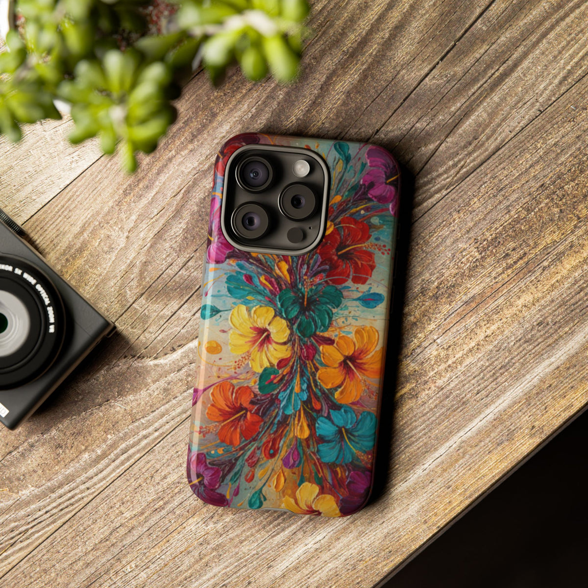 iPhone Tough Cases Phone Cases for iPhone 14\15\16\17\18 – Dual Layer, Matte/Glossy Finish, Wireless Charging Compatible. Floral Burst Tough Phone Case — Vibrant Flower Protective Case