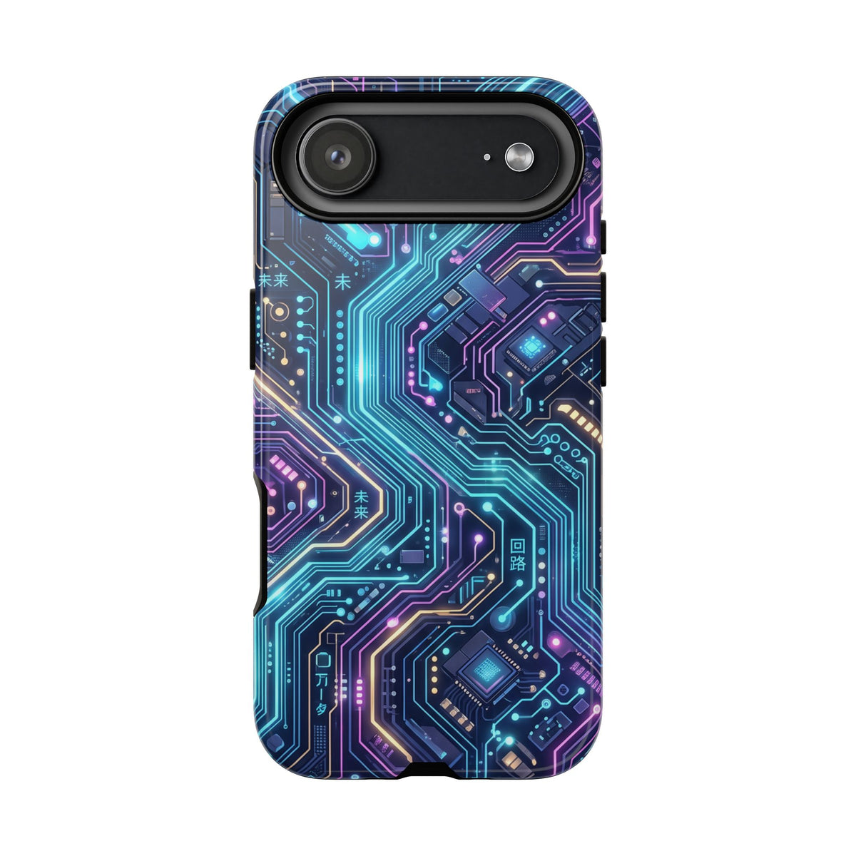 iPhone Tough Cases Phone Cases for iPhone 14\15\16\17\18 – Dual Layer, Matte/Glossy Finish, Wireless Charging Compatible. Tech Circuit Tough Phone Case.