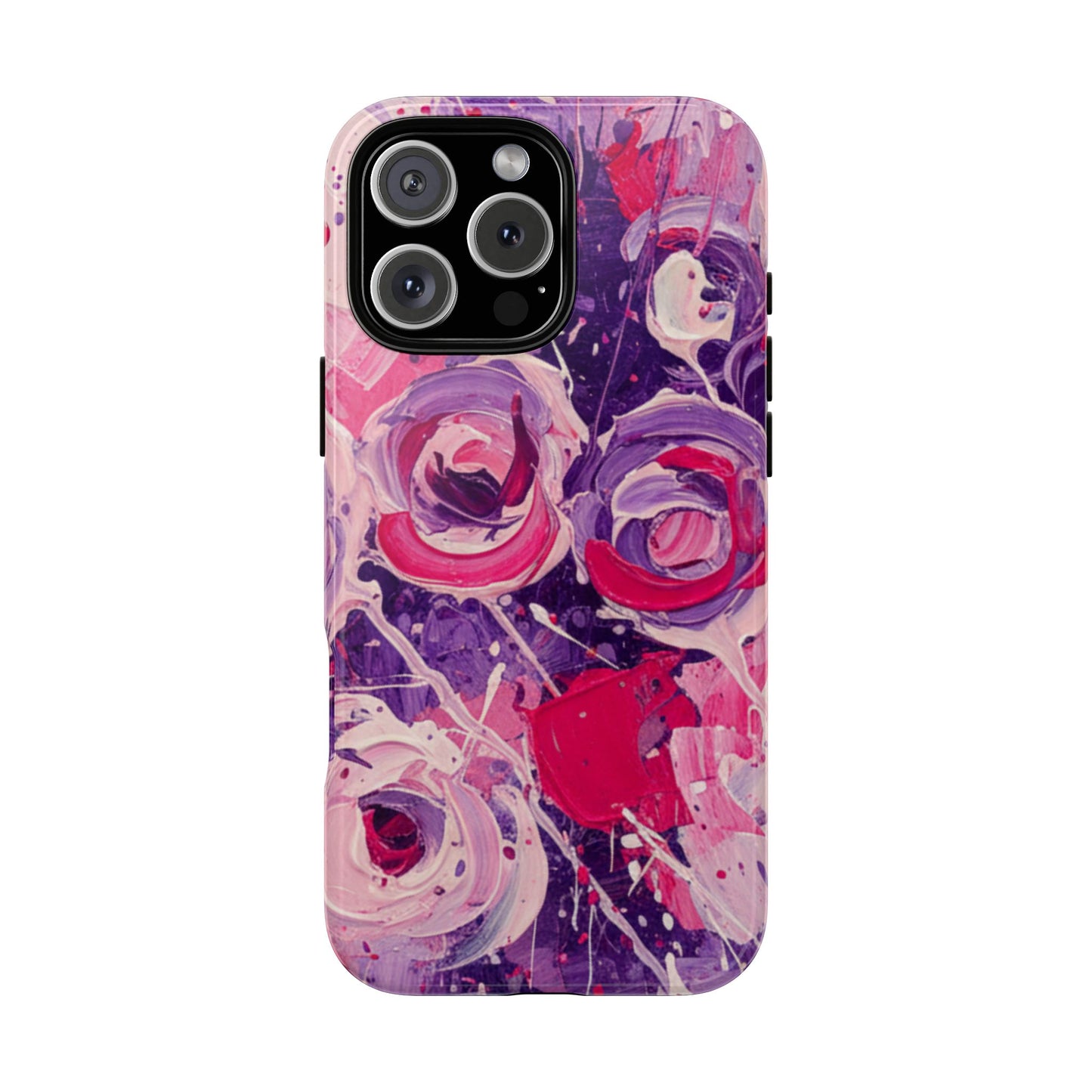 iPhone Tough Cases , iPhone 17 case, Phone Cases for iPhone 14\15\16\17 – Dual Layer, Matte/Glossy Finish, Wireless Charging Compatible, Floral Abstract Tough Phone Case — Protective Cover