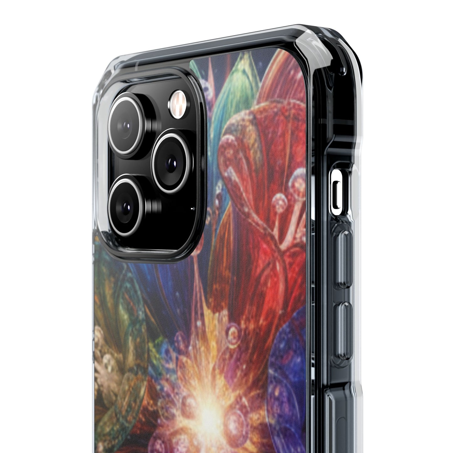 Magnetic Impact Phone Case for iPhone 17/16/15/14, Magnetic Clear Phone Case — Cosmic Abstract Art Impact Case