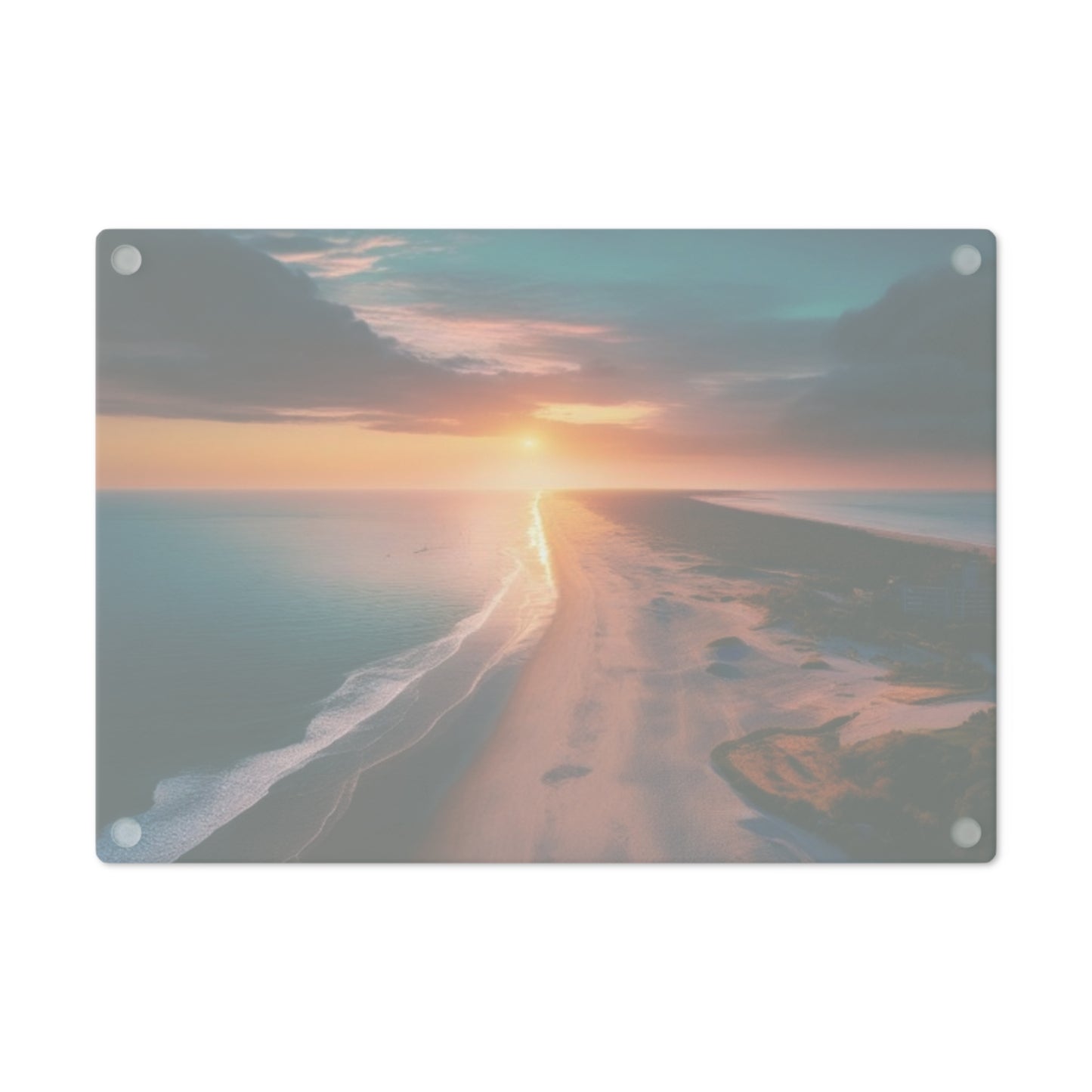 Tempered Glass Cutting Board – Hygienic, Scratch-Resistant, Dishwasher-Safe | Modern Kitchen Essential, Sunset Beach Cutting Board - Coastal Kitchen Decor