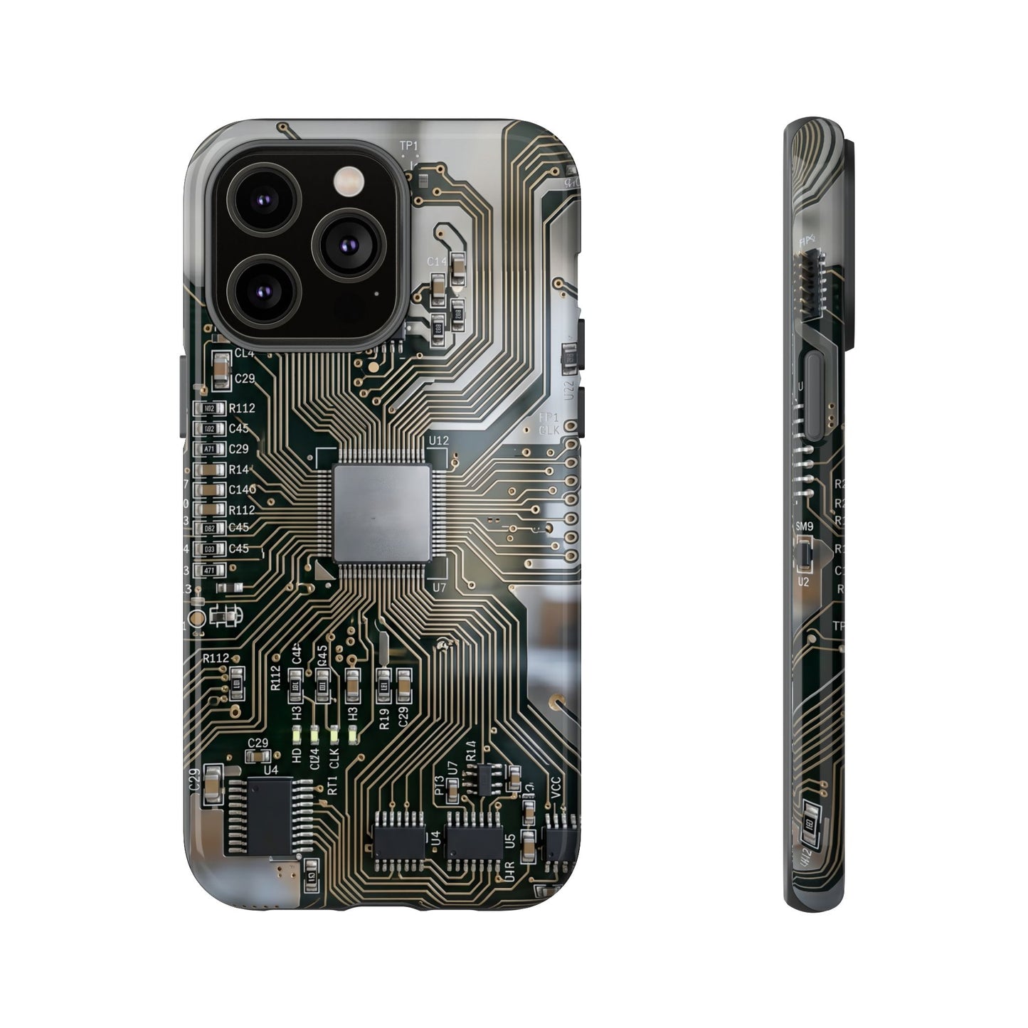 iPhone Tough Cases Phone Cases for iPhone 14\15\16\17 – Dual Layer, Matte/Glossy Finish, Wireless Charging Compatible. Circuit Board Tough Phone Case — Tech-Inspired Protective iPhone Cover