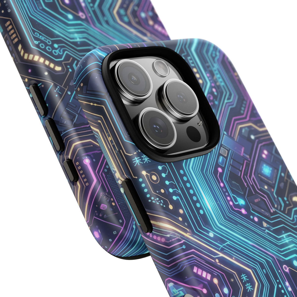 iPhone Tough Cases Phone Cases for iPhone 14\15\16\17\18 – Dual Layer, Matte/Glossy Finish, Wireless Charging Compatible. Tech Circuit Tough Phone Case.