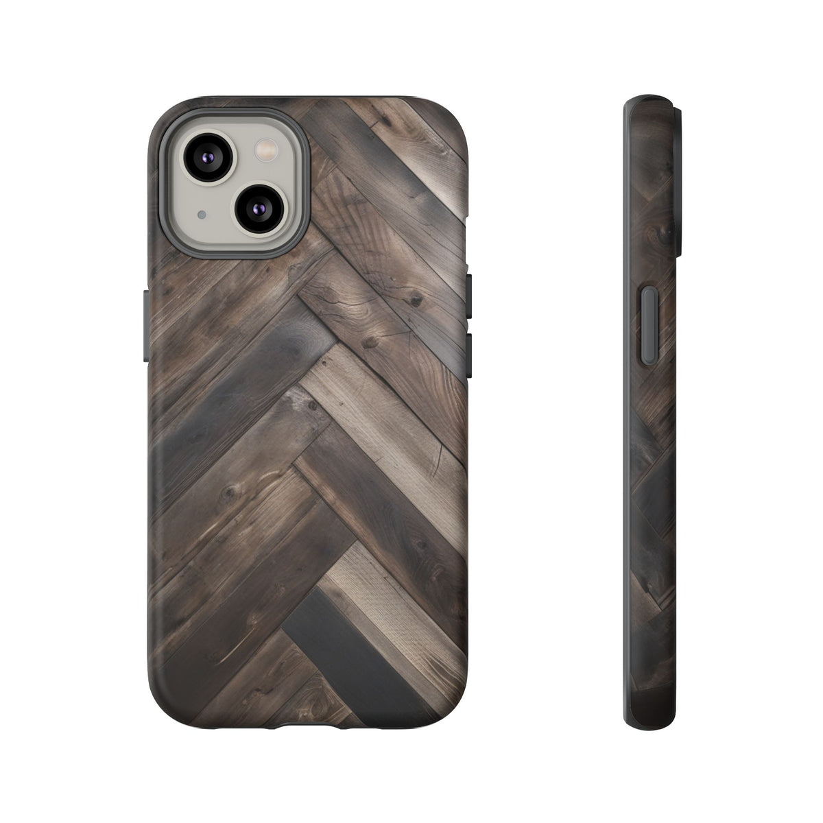 iPhone Tough Cases Phone Cases for iPhone 14\15\16\17\18– Dual Layer, Matte/Glossy Finish, Wireless Charging Compatible. Durable Phone Case with Modern Wood Design.