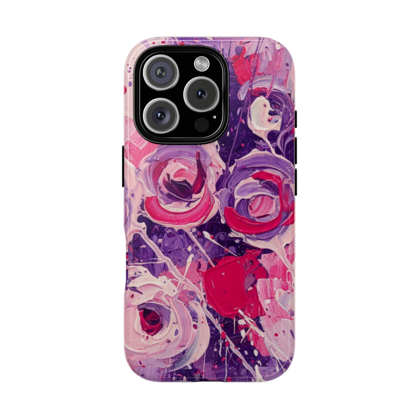 iPhone Tough Cases , iPhone 17 case, Phone Cases for iPhone 14\15\16\17 – Dual Layer, Matte/Glossy Finish, Wireless Charging Compatible, Floral Abstract Tough Phone Case — Protective Cover