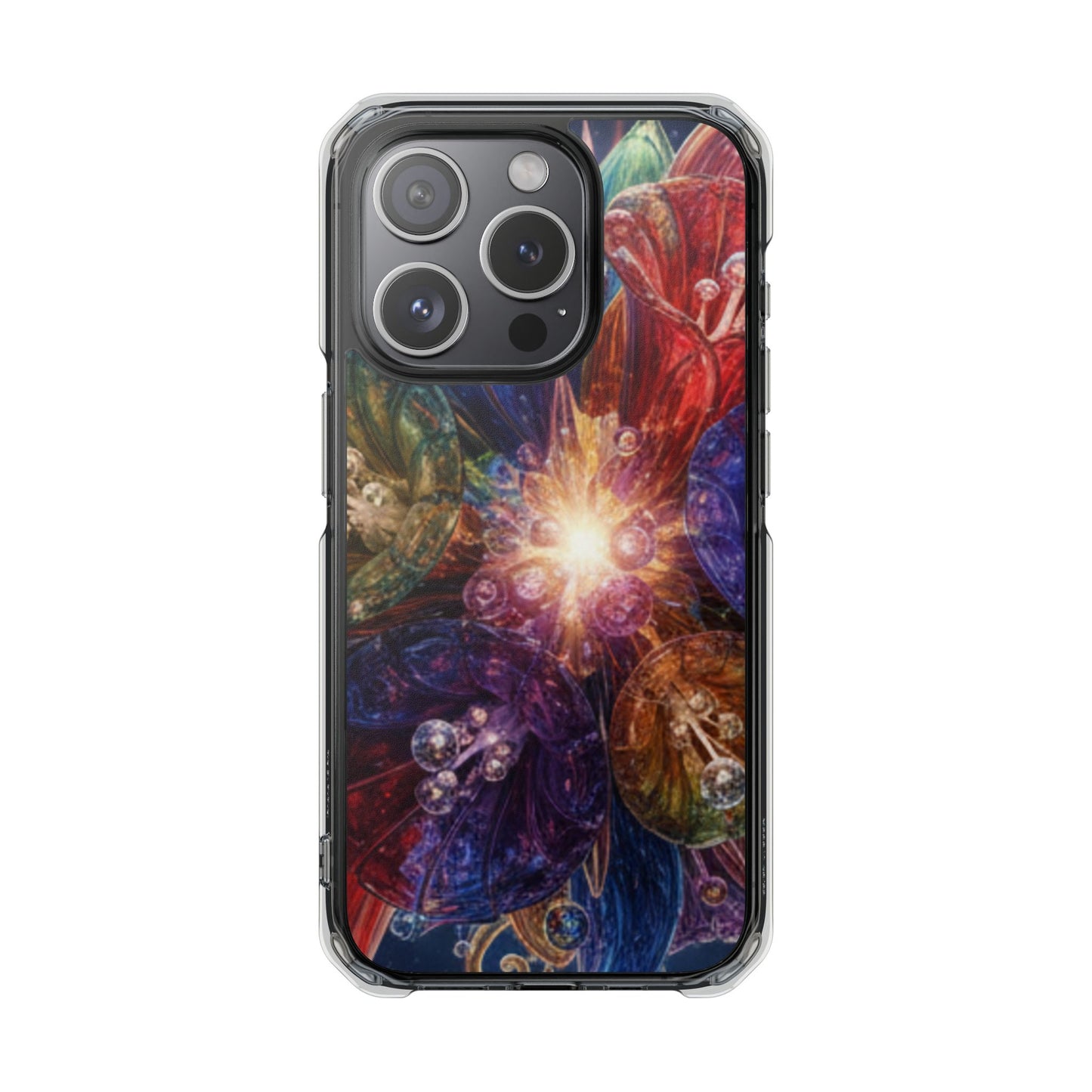 Magnetic Impact Phone Case for iPhone 17/16/15/14, Magnetic Clear Phone Case — Cosmic Abstract Art Impact Case