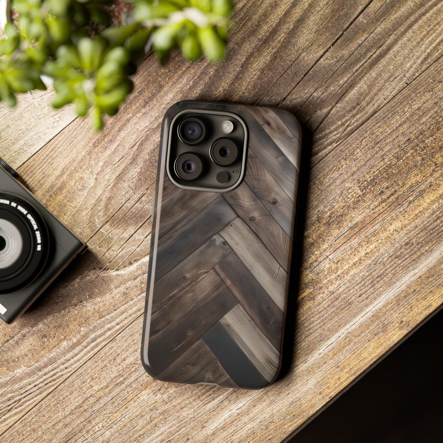 Durable Phone Case with Modern Wood Design for iPhone 17/16/15/14