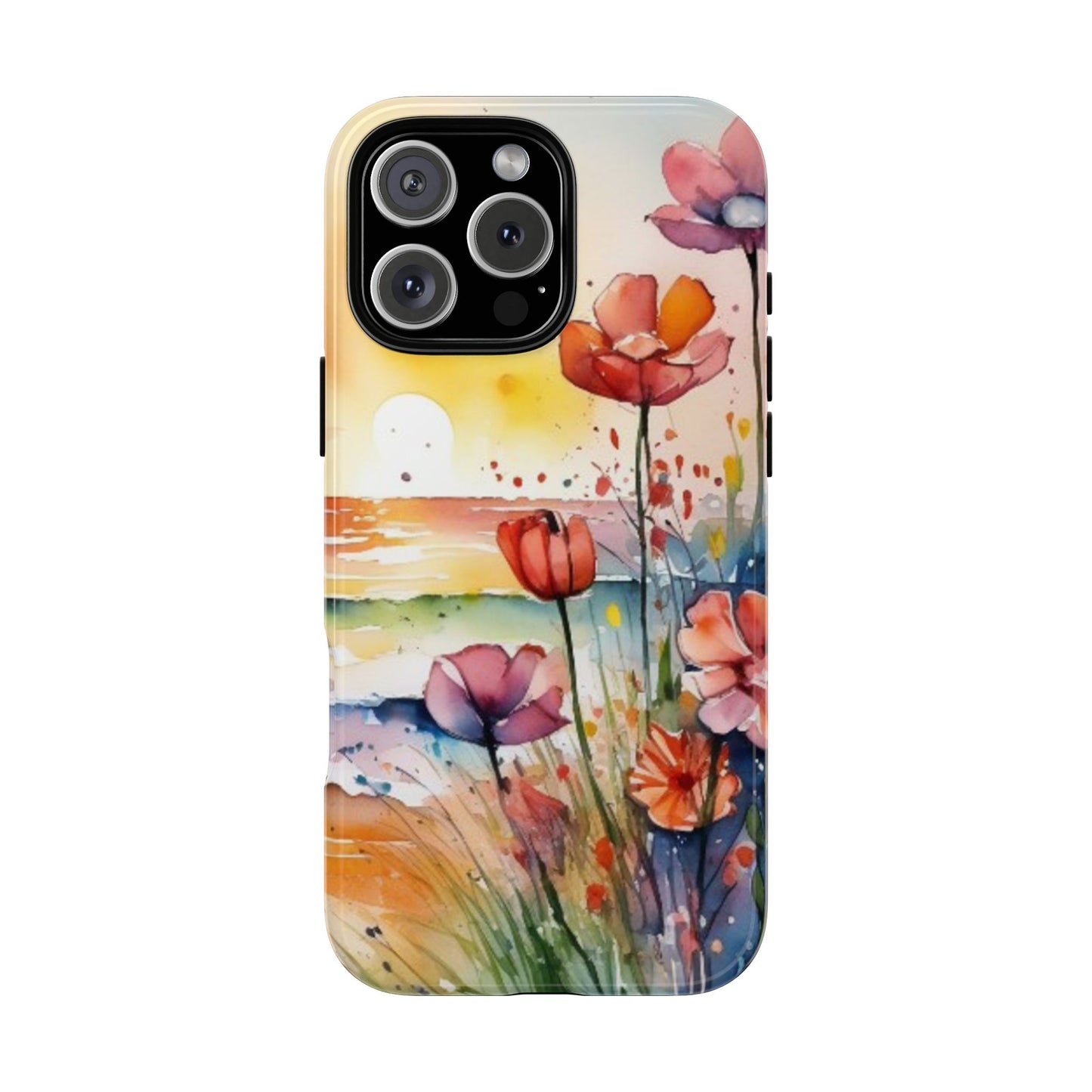 Floral Phone Case, Tough Cases Phone Cases for iPhone 17/16/15/14 - Tough Cases with Vibrant Watercolor Design