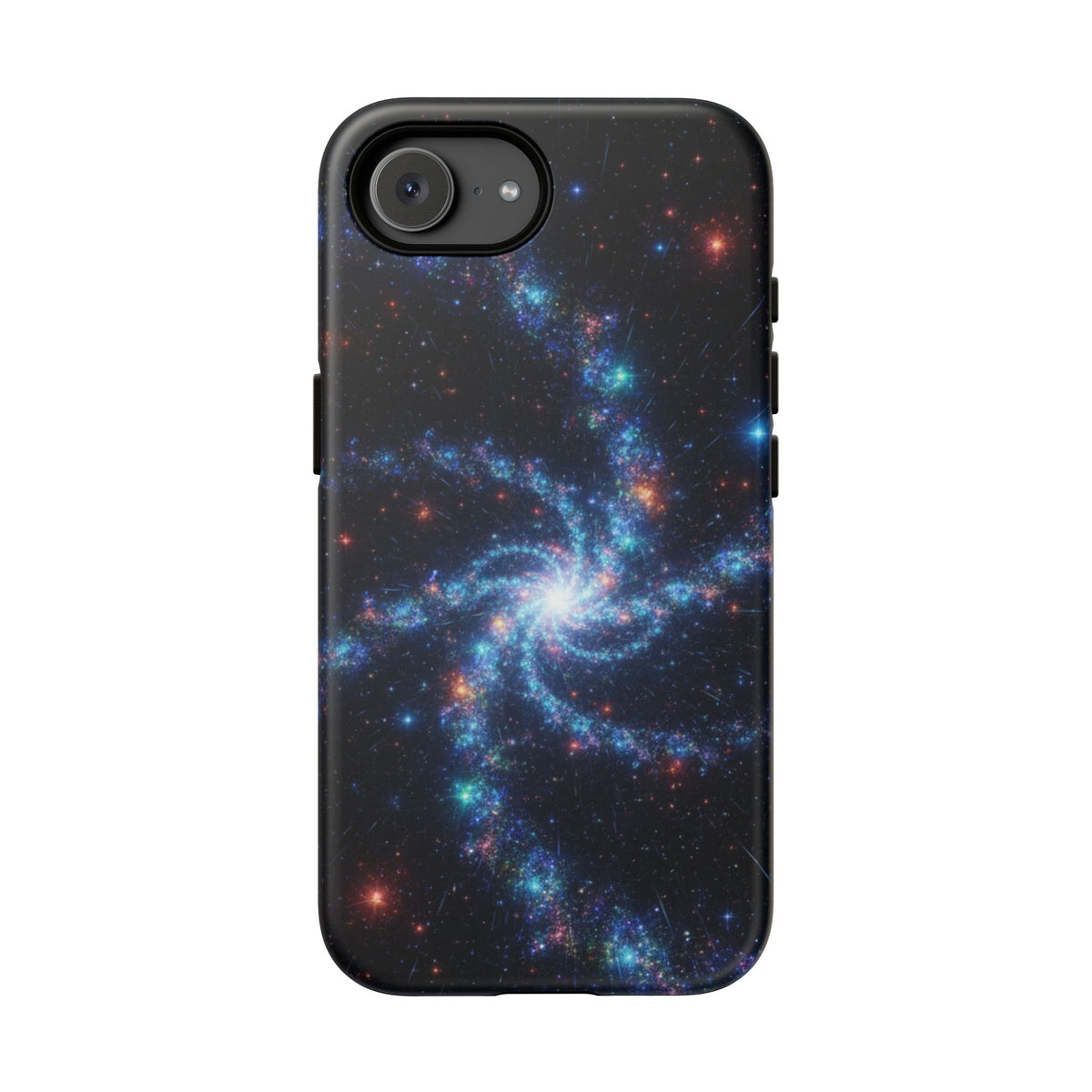 iPhone Tough Cases Phone Cases for iPhone 14\15\16\17\18 – Dual Layer, Matte/Glossy Finish, Wireless Charging Compatible. Galaxy Spiral Tough Phone Case — Cosmic Starfield Protective Cover for iPhone