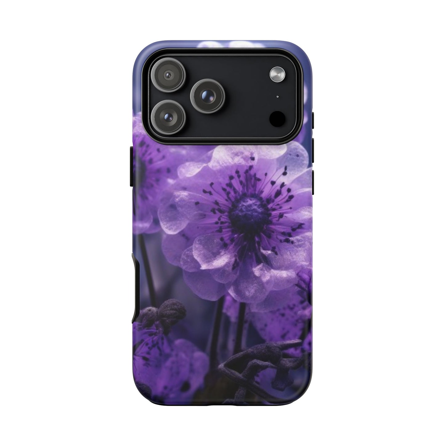 Purple Floral iPhone Case, Tough Cases for iPhone 17/16/15/14- Tough & Stylish Phone Protection. Gifts for her