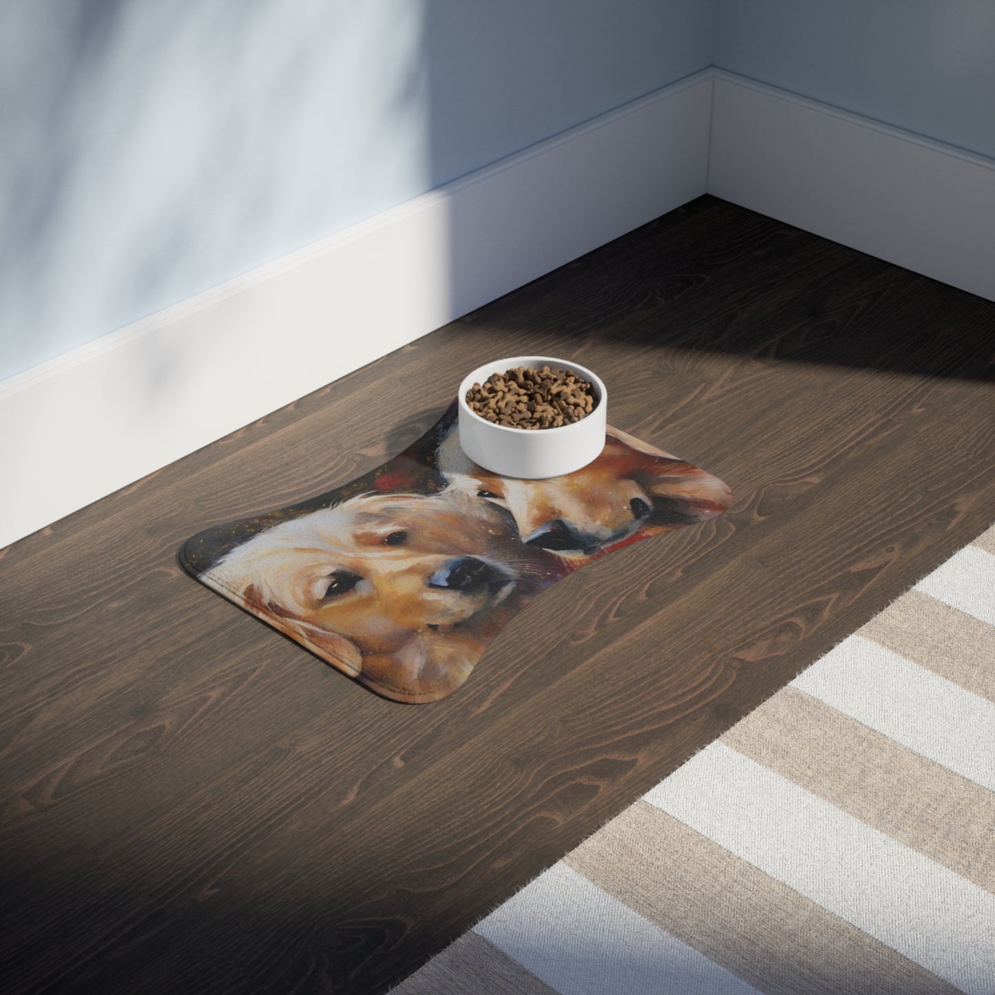 Designer Pet Feeding Mat – Non-Slip, Absorbent & Bone Shaped for Mess-Free Meals
