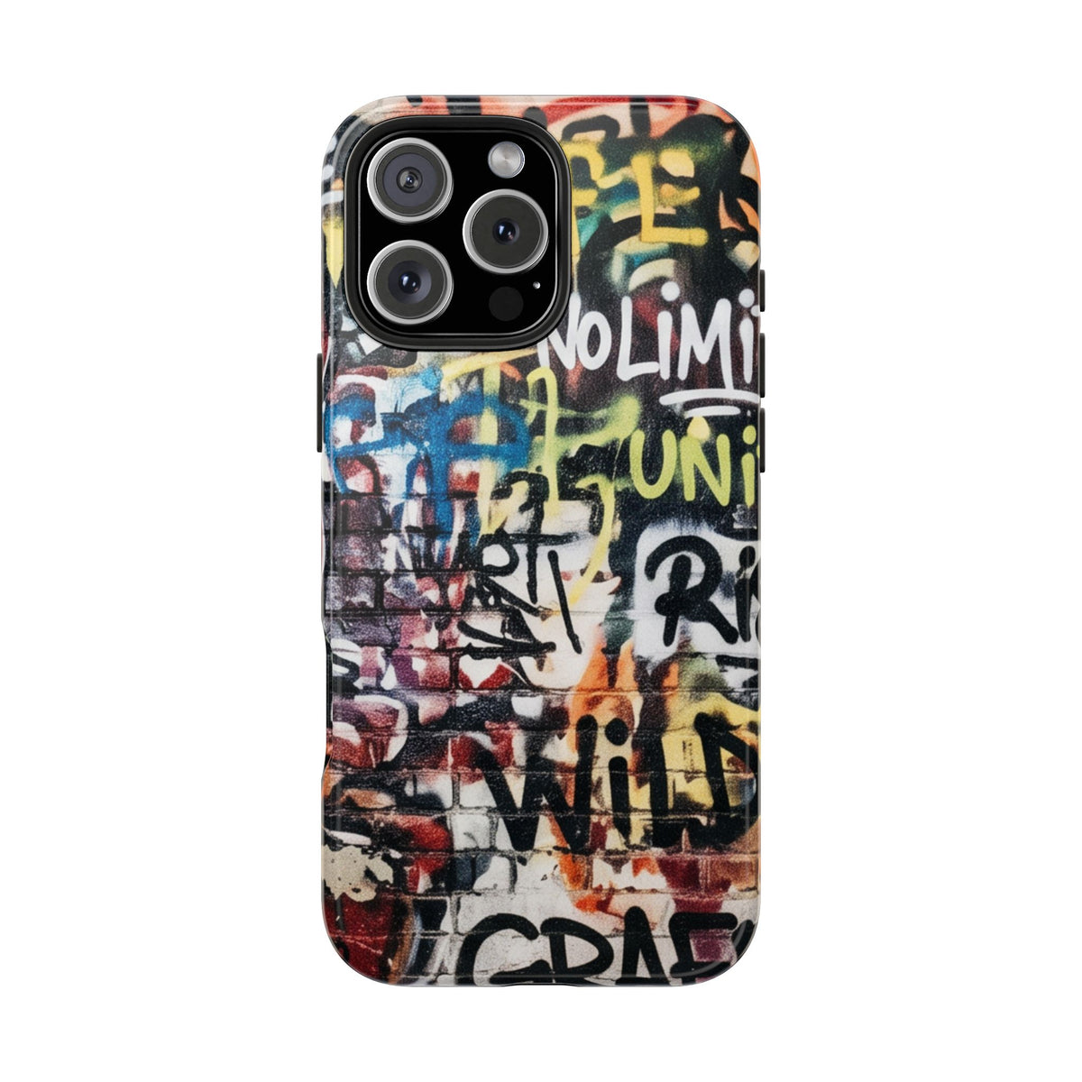 iPhone Tough Cases Phone Cases for iPhone 15\16\17\18 – Dual Layer, Matte/Glossy Finish, Wireless Charging Compatible. Graffiti Tough Phone Case