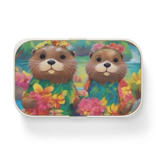 Stylish Bento Box Lunchbox – Portable, Designed Food Container with Wooden Lid & Two Moveable Compartments for Work, School & Picnics