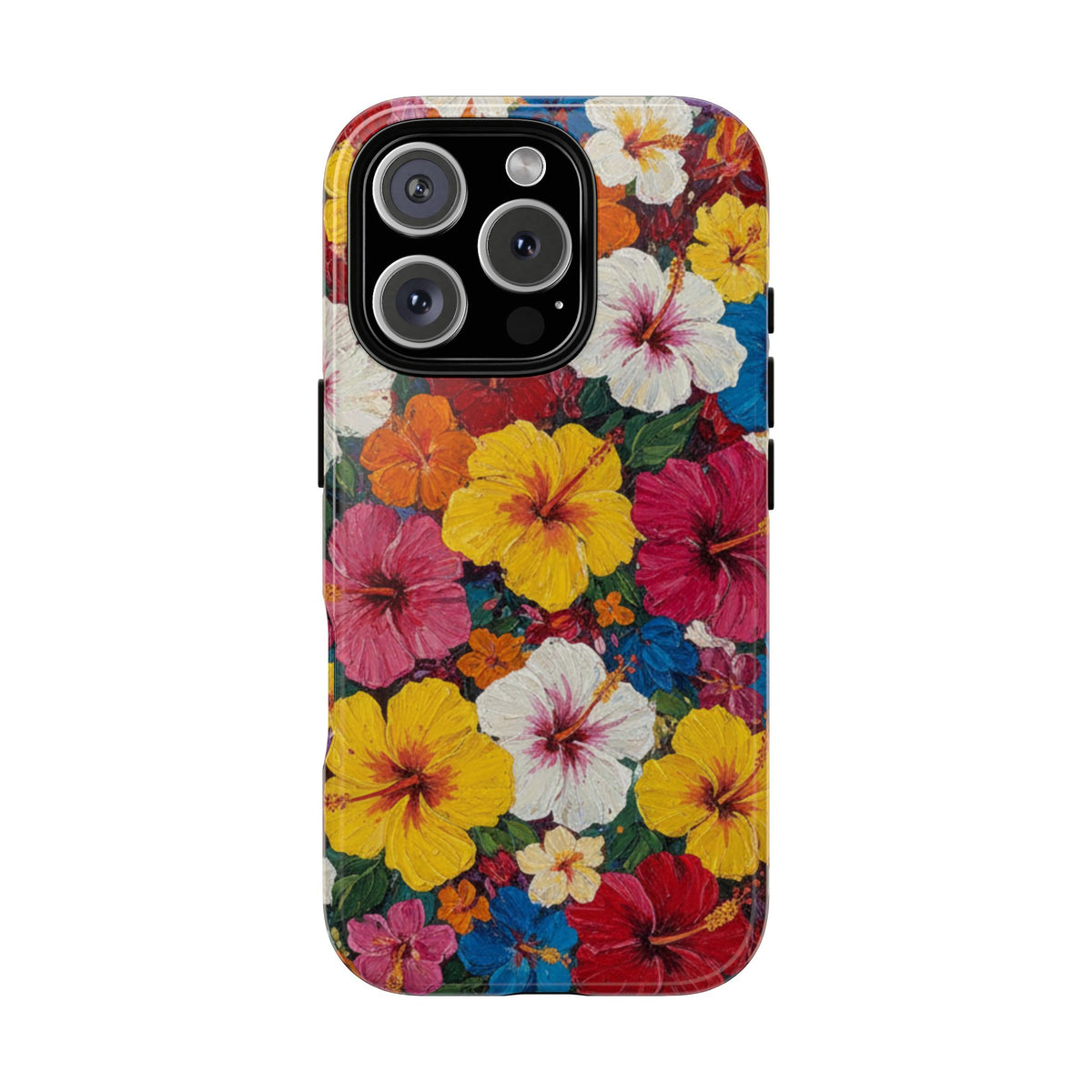 iPhone Tough Cases Phone Cases for iPhone 14\15\16\17 – Dual Layer, Matte/Glossy Finish, Wireless Charging CompatibleFloral Hibiscus Tough Phone Case — Bright Tropical Protection
