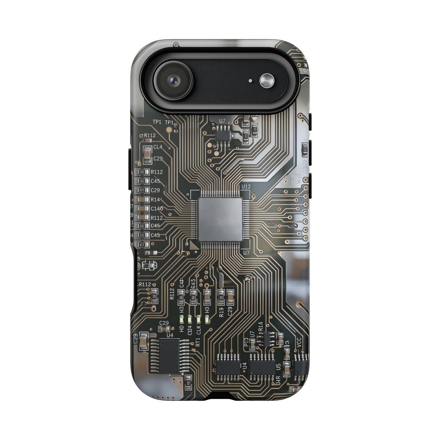 iPhone Tough Cases Phone Cases for iPhone 14\15\16\17 – Dual Layer, Matte/Glossy Finish, Wireless Charging Compatible. Circuit Board Tough Phone Case — Tech-Inspired Protective iPhone Cover