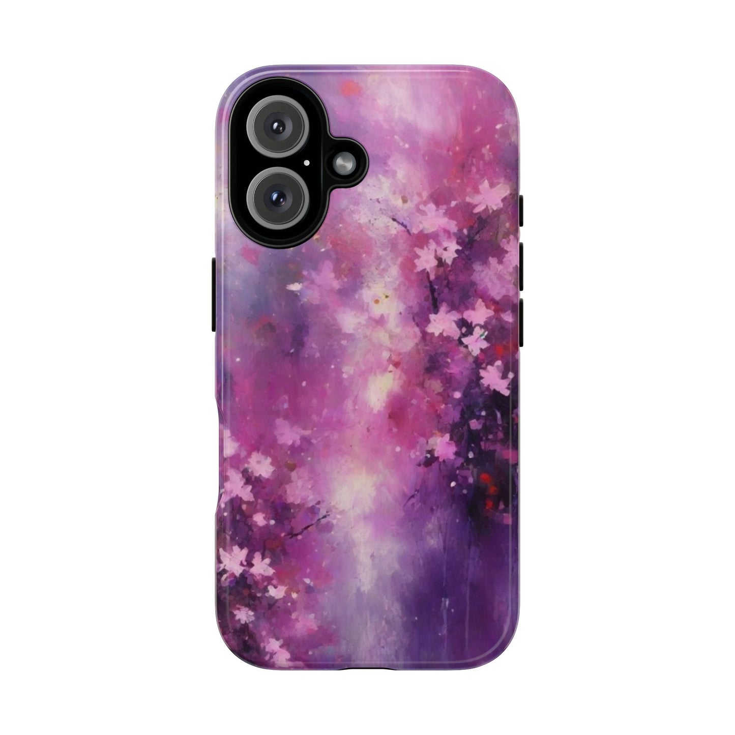 iPhone Tough Case Phone Case for iPhone 14\15\16 – Dual Layer, Matte/Glossy Finish, Wireless Charging Compatible, Cherry Blossom Phone Case