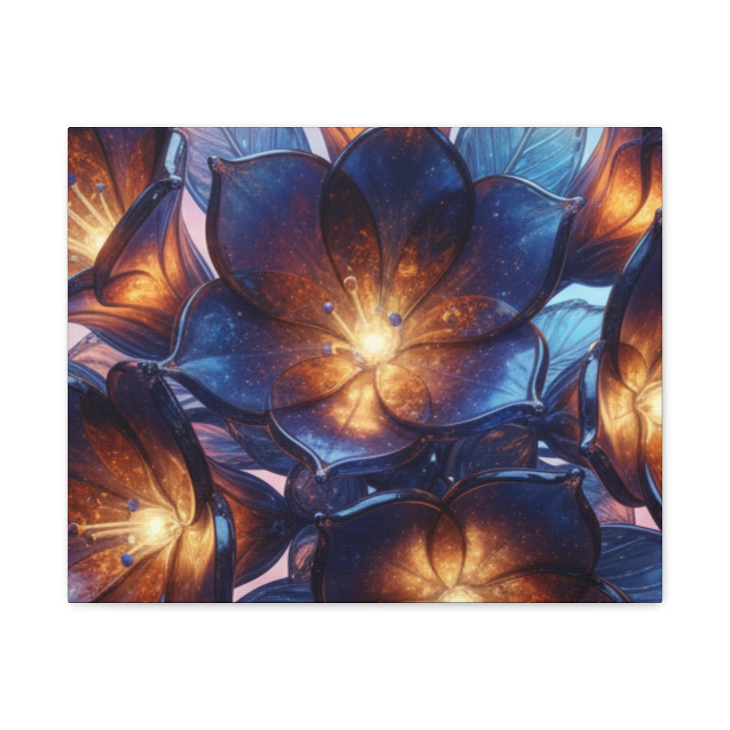 Canvas Print – Modern Wall Art, Matte Canvas, Ready to Hang, Home & Office Décor, Modern Wall Décor, Floral Canvas Wall Art — Illuminated Blossom Matte Stretched Print