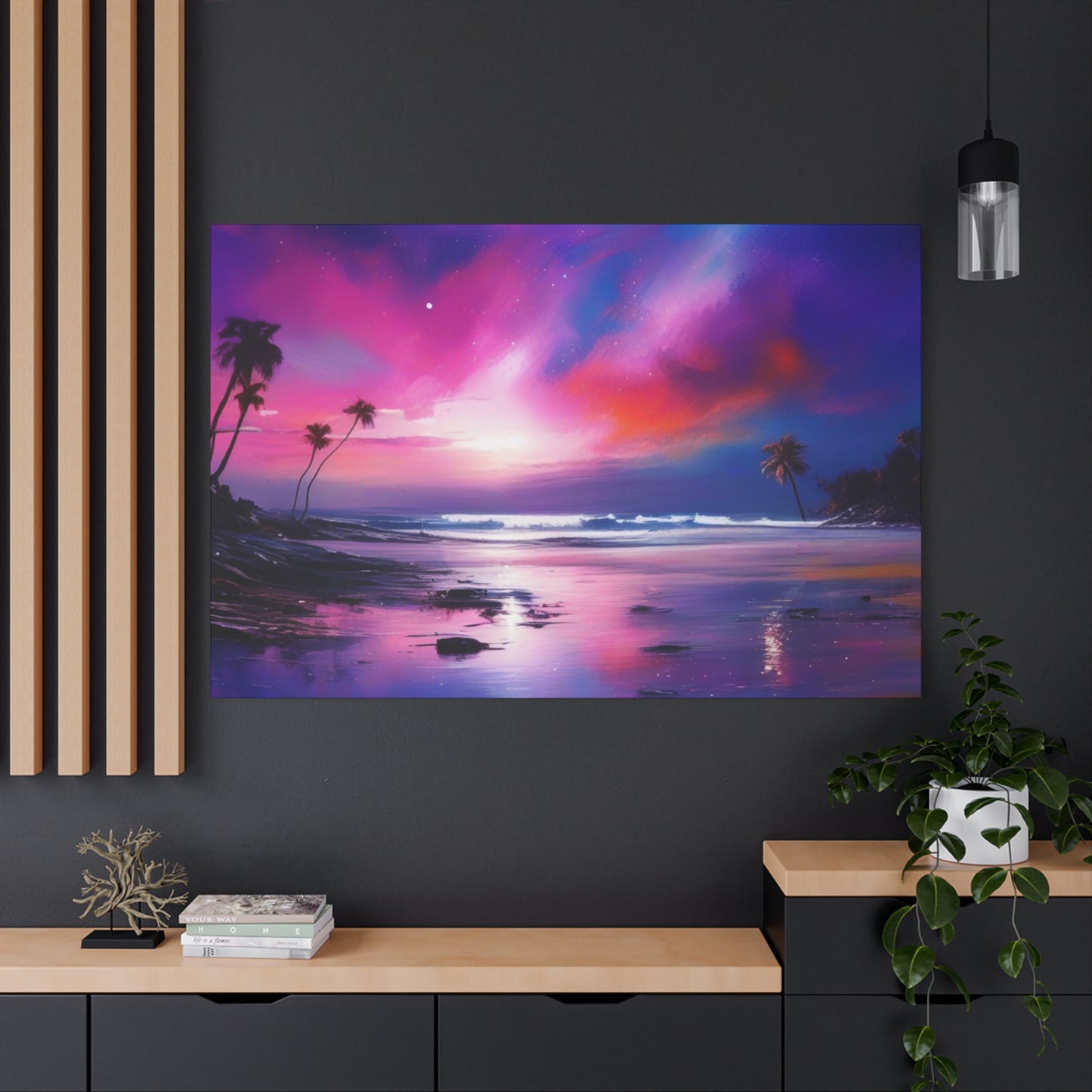Abstract Art Canvas Print – Modern Wall Art, Digital Artwork, Matte Canvas, Ready to Hang, Home & Office Décor, Modern Wall Décor, Tropical Sunset Canvas Art - Vibrant Beach Landscape Wall Decor