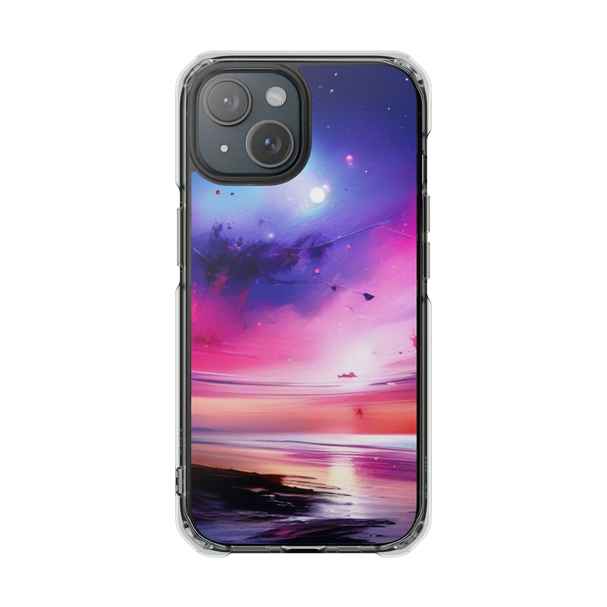 Magnetic Impact Phone Case for iPhone 16/15/14, Magnetic Clear Impact Phone Cases - Galaxy Vibe, Protective Cover, Customizable Gift, Stylish Phone Accessory, Unique Design
