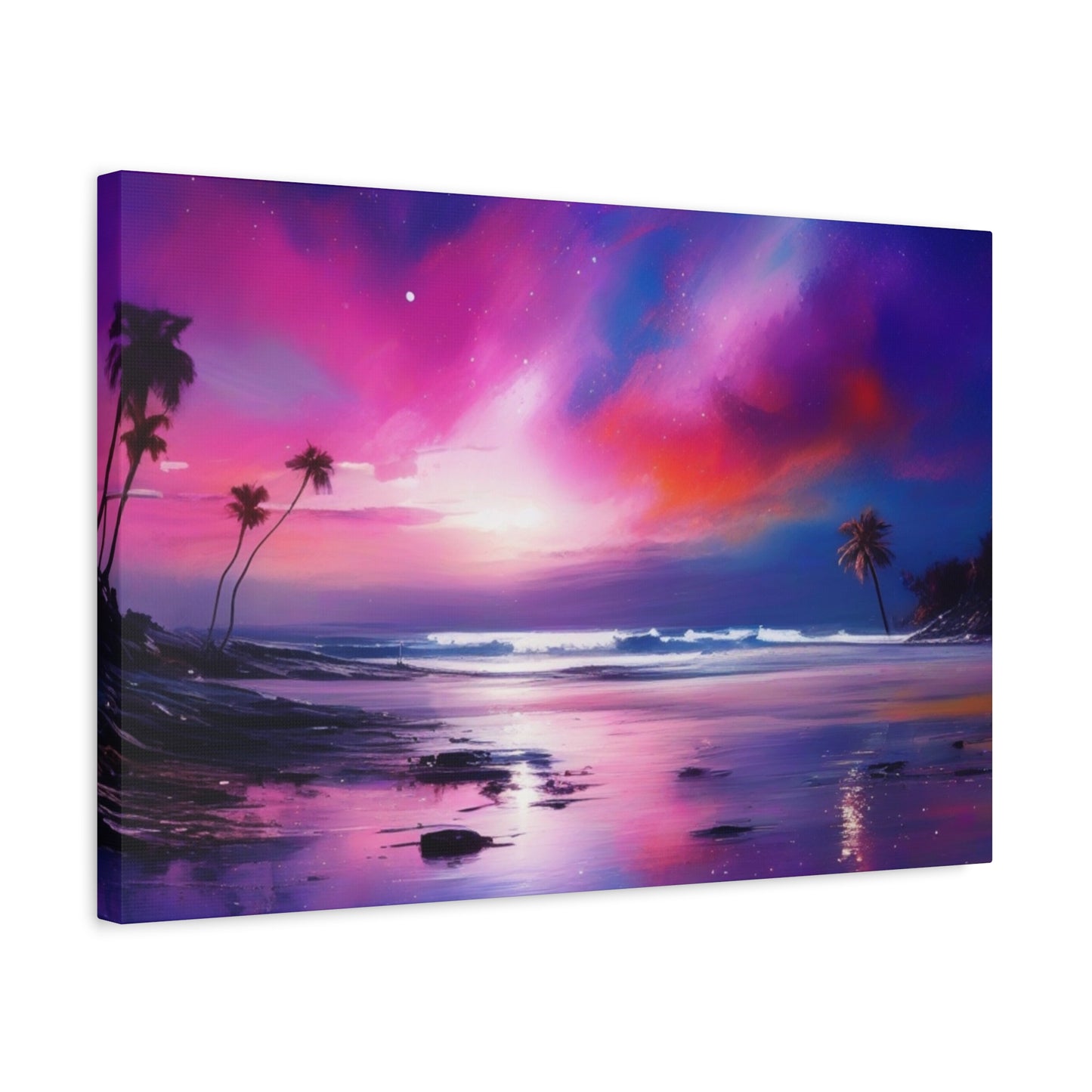 Abstract Art Canvas Print – Modern Wall Art, Digital Artwork, Matte Canvas, Ready to Hang, Home & Office Décor, Modern Wall Décor, Tropical Sunset Canvas Art - Vibrant Beach Landscape Wall Decor