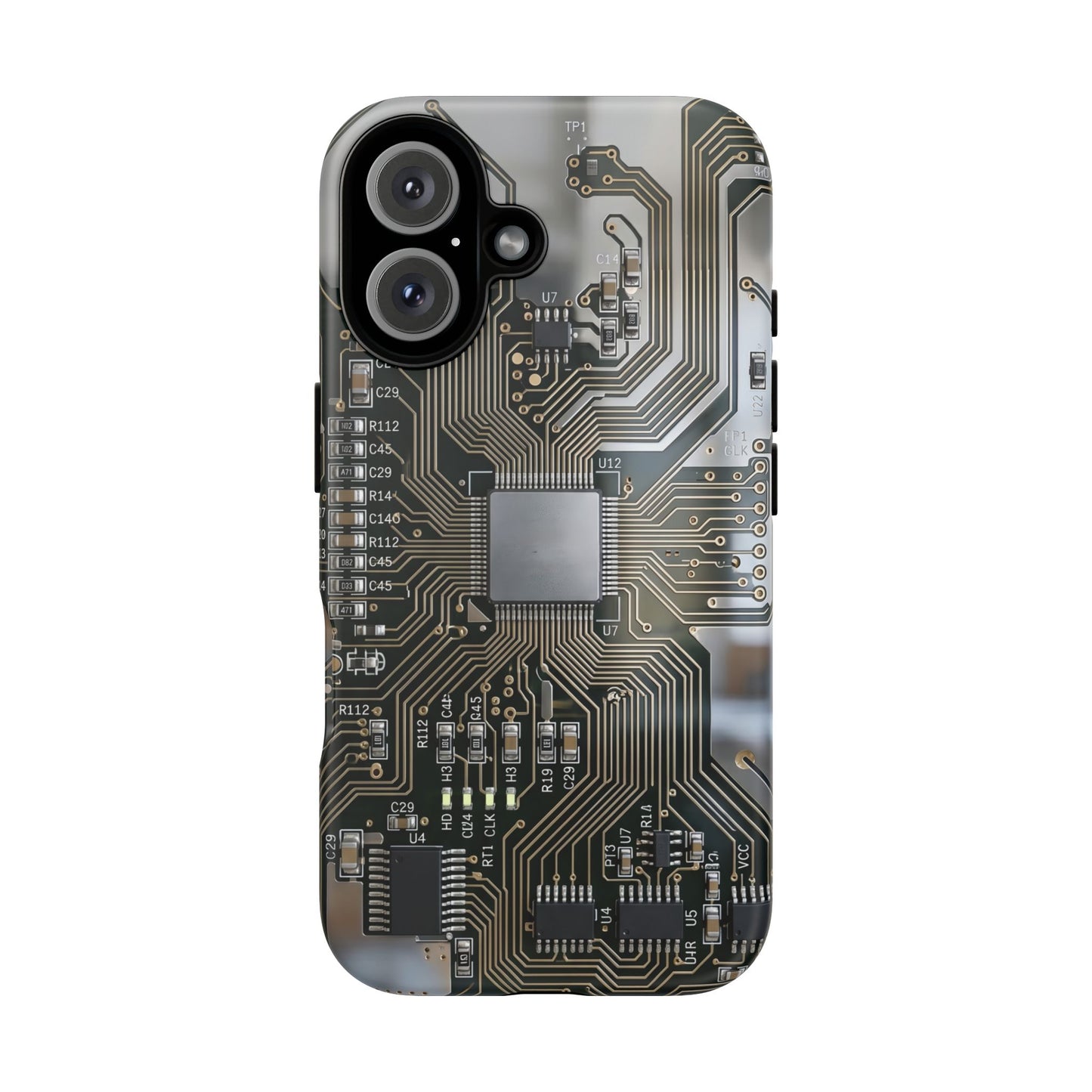 iPhone Tough Cases Phone Cases for iPhone 14\15\16\17 – Dual Layer, Matte/Glossy Finish, Wireless Charging Compatible. Circuit Board Tough Phone Case — Tech-Inspired Protective iPhone Cover