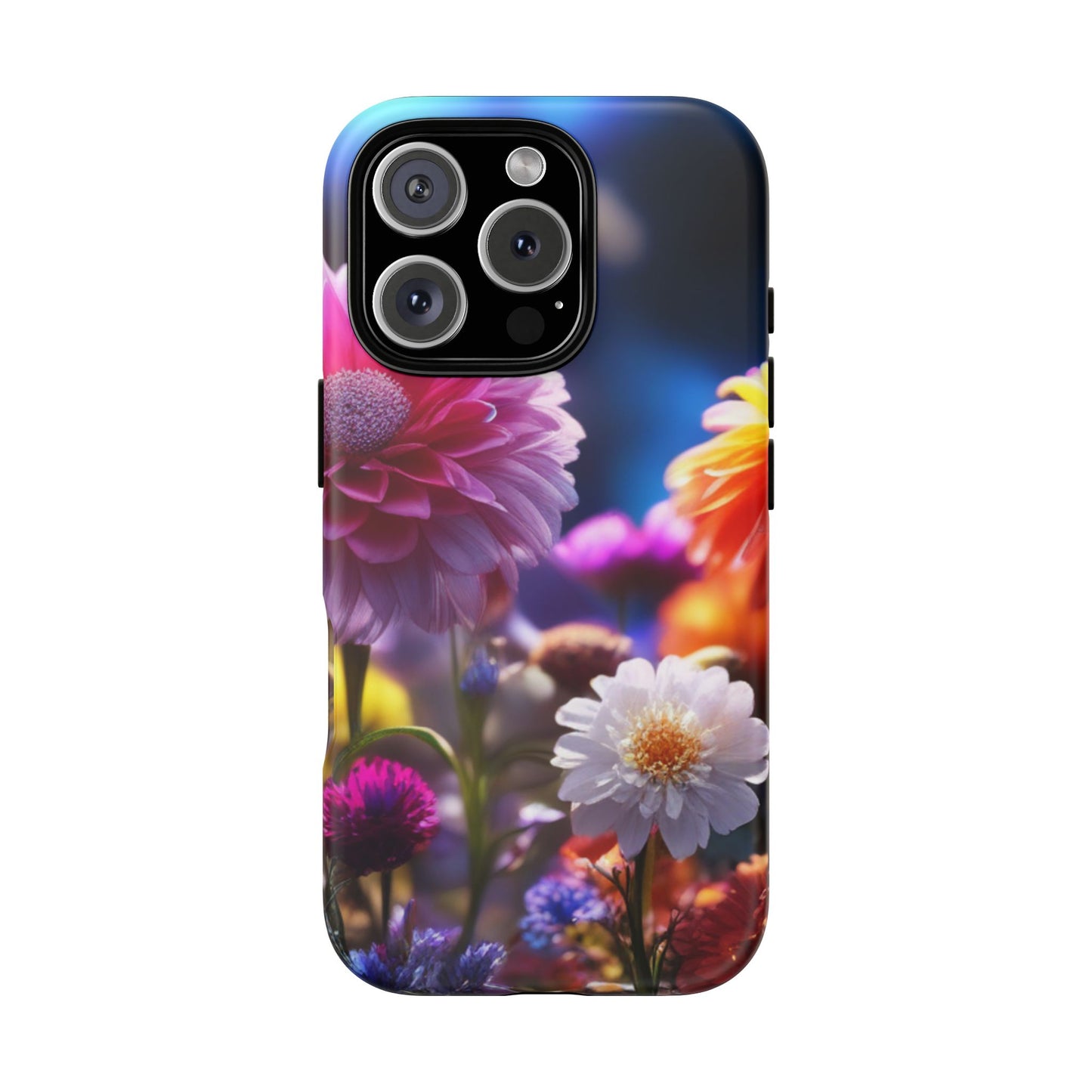 iPhone Tough Cases Phone Cases for iPhone 14\15\16\17 – Dual Layer, Matte/Glossy Finish, Wireless Charging Compatible, Floral Garden Phone Case — Vibrant Bloom Protective iPhone Cover