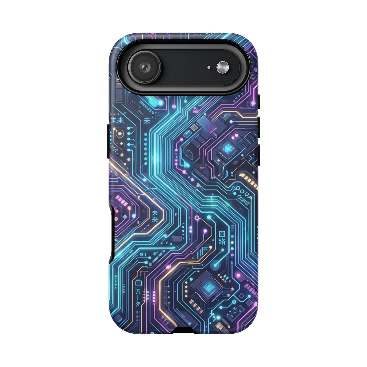 iPhone Tough Cases Phone Cases for iPhone 14\15\16\17\18 – Dual Layer, Matte/Glossy Finish, Wireless Charging Compatible. Tech Circuit Tough Phone Case.