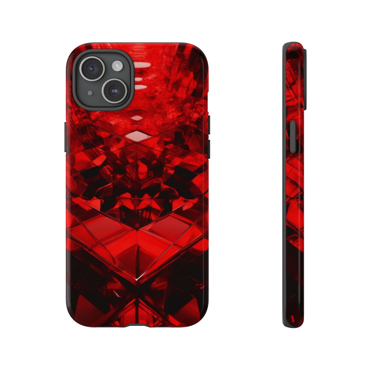 Red Crystal Design Phone Case for iPhone 17/16/15/14 - Tough, Stylish Protection