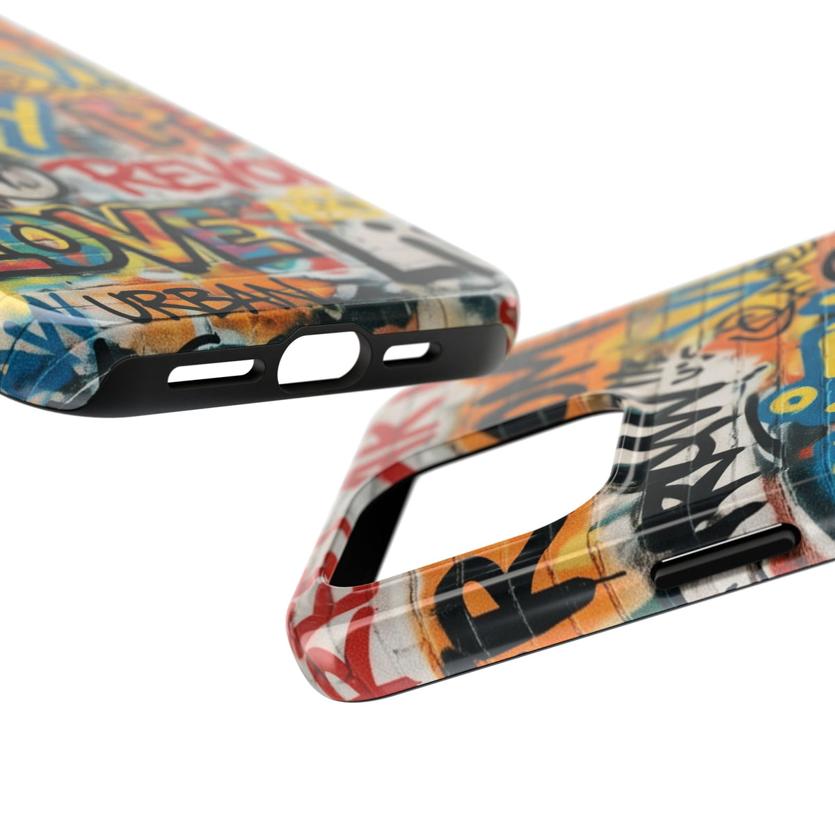 iPhone Tough Cases Phone Cases for iPhone 15\16\17\18 – Dual Layer, Matte/Glossy Finish, Wireless Charging Compatible. Urban Graffiti Tough Phone Case – Colorful Street Art Design