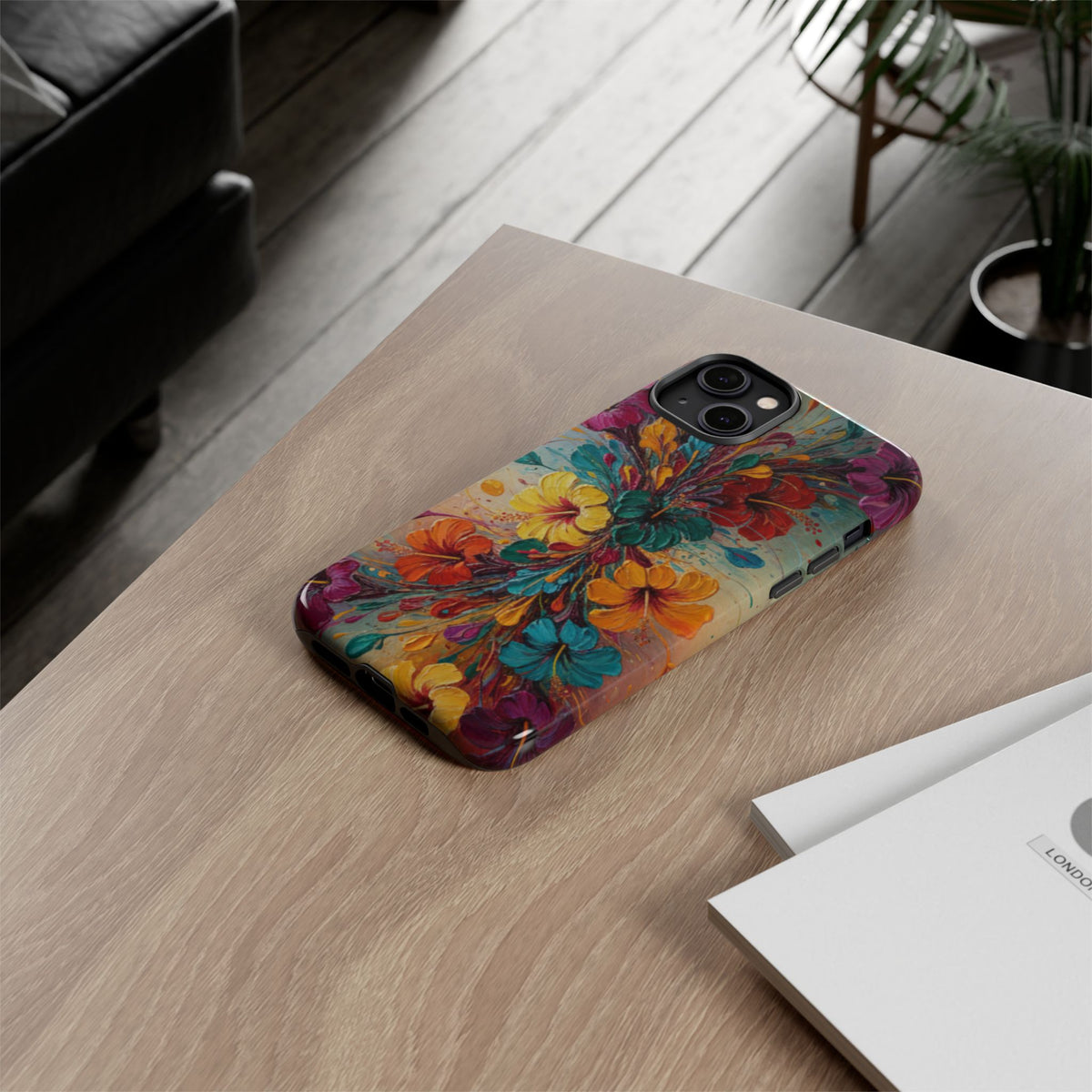 iPhone Tough Cases Phone Cases for iPhone 14\15\16\17\18 – Dual Layer, Matte/Glossy Finish, Wireless Charging Compatible. Floral Burst Tough Phone Case — Vibrant Flower Protective Case