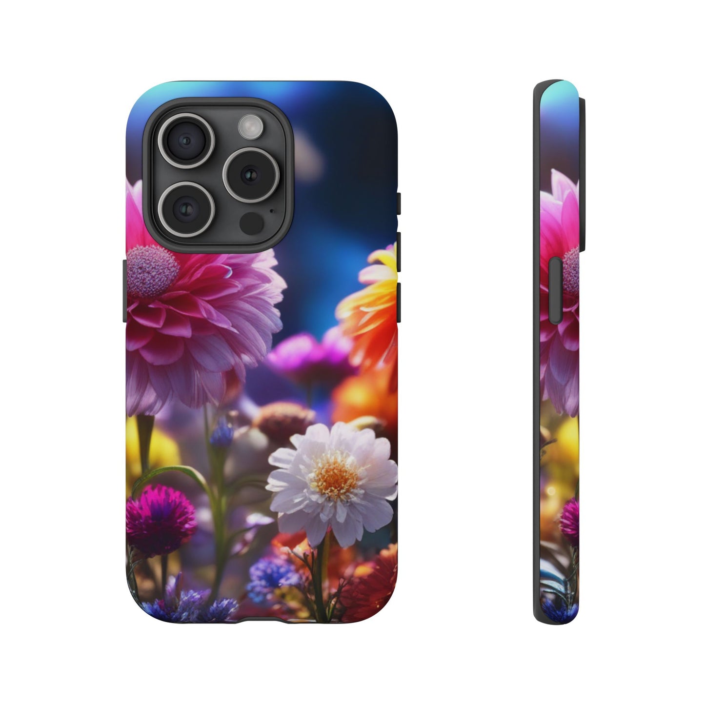 iPhone Tough Cases Phone Cases for iPhone 14\15\16\17 – Dual Layer, Matte/Glossy Finish, Wireless Charging Compatible, Floral Garden Phone Case — Vibrant Bloom Protective iPhone Cover
