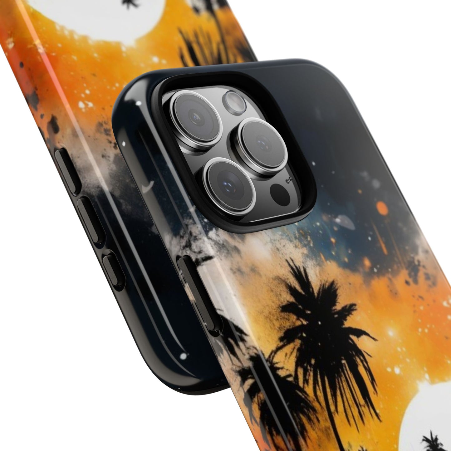 iPhone Tough Cases Phone Case for iPhone 14/15/16/17– Dual Layer, Matte/Glossy Finish, Wireless Charging Compatible, Tropical Sunset Design, Beach Lover Gift, Custom Phone Cover, Summer Vibes, Vacation Essentials
