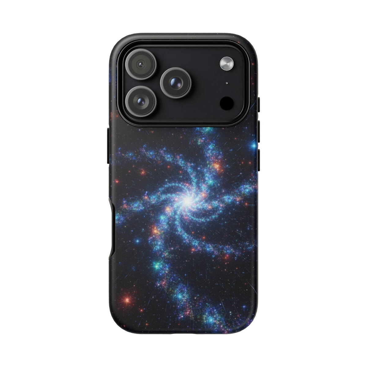 iPhone Tough Cases Phone Cases for iPhone 14\15\16\17\18 – Dual Layer, Matte/Glossy Finish, Wireless Charging Compatible. Galaxy Spiral Tough Phone Case — Cosmic Starfield Protective Cover for iPhone
