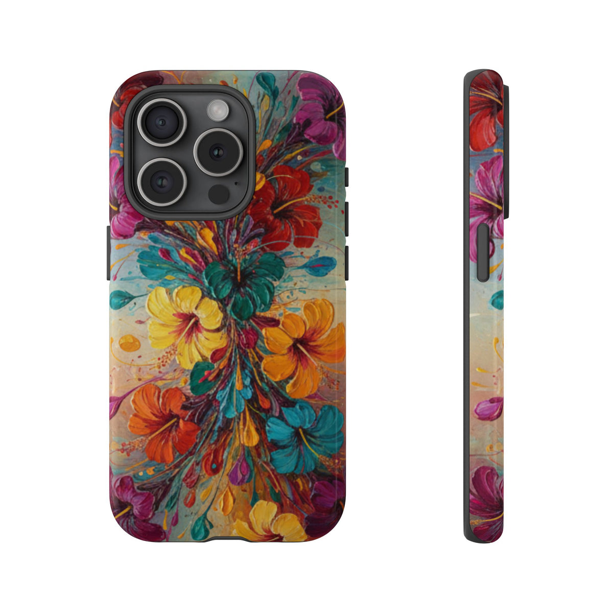 iPhone Tough Cases Phone Cases for iPhone 14\15\16\17\18 – Dual Layer, Matte/Glossy Finish, Wireless Charging Compatible. Floral Burst Tough Phone Case — Vibrant Flower Protective Case