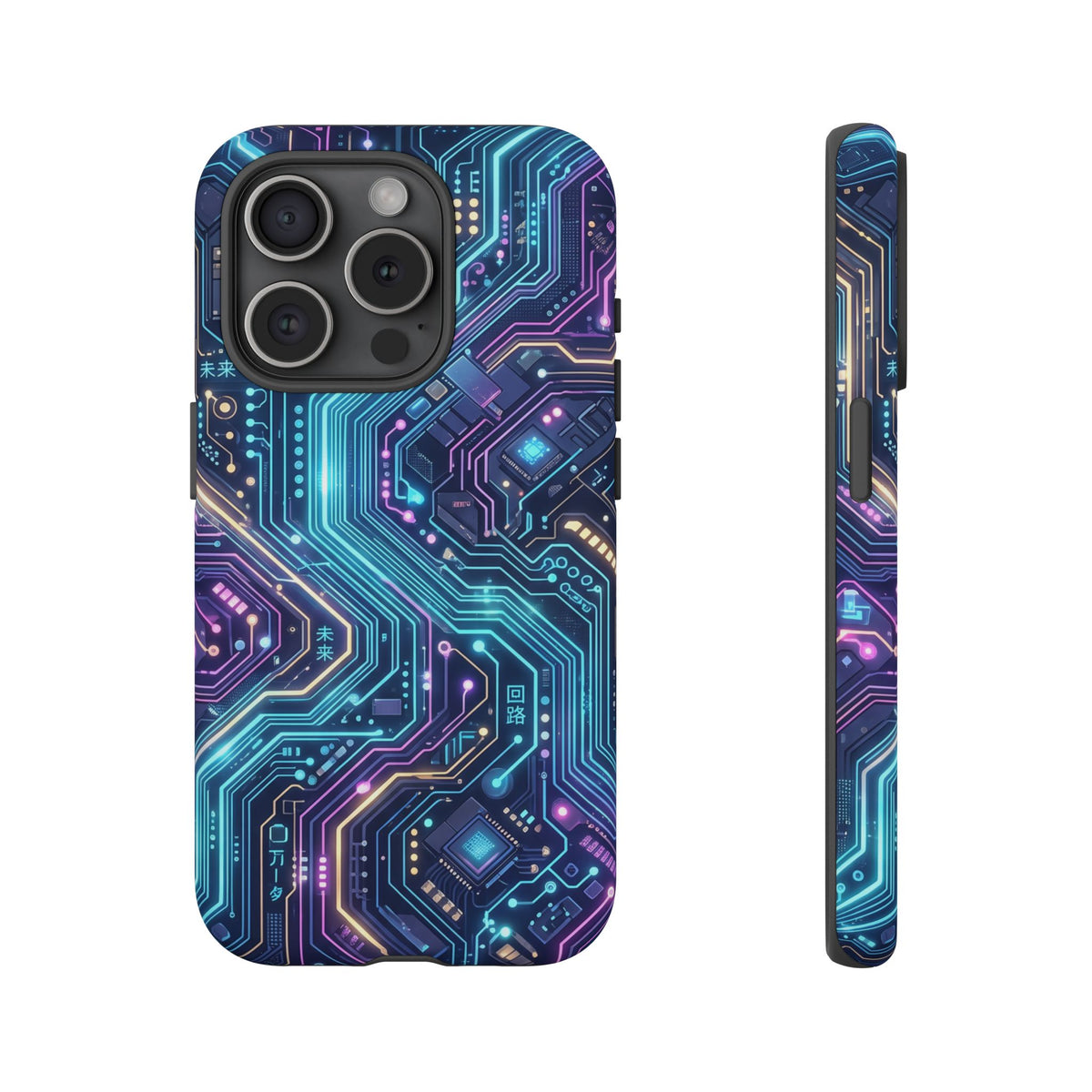 iPhone Tough Cases Phone Cases for iPhone 14\15\16\17\18 – Dual Layer, Matte/Glossy Finish, Wireless Charging Compatible. Tech Circuit Tough Phone Case.