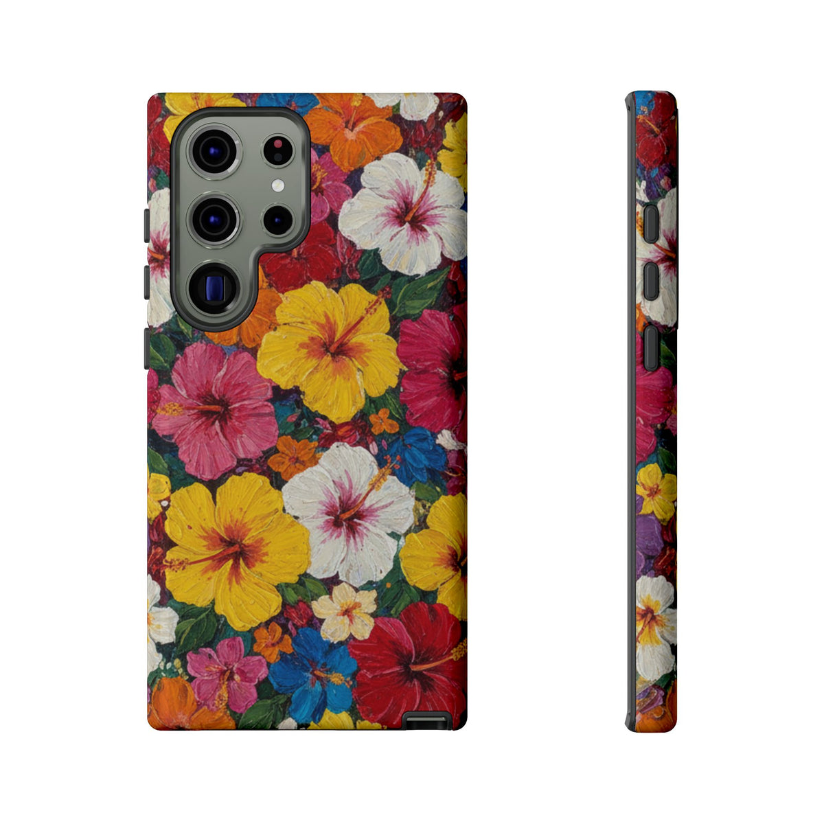 Tough Cases Phone Cases for Samsung Galaxy S26/S25/S24/S23/S22 – Dual Layer, Matte/Glossy Finish, Wireless Charging CompatibleFloral Hibiscus Tough Phone Case — Bright Tropical Flowers Protective Cover
