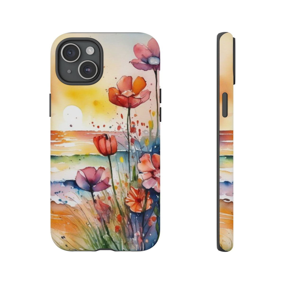Floral Phone Case, Tough Cases Phone Cases for iPhone 17/16/15/14 - Tough Cases with Vibrant Watercolor Design