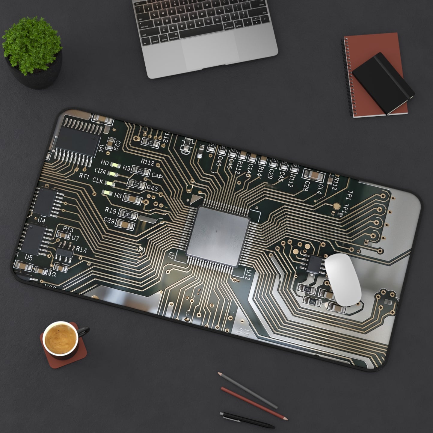 Large Gaming Mouse Pad – Premium Mouse Pad & Tech Accessory for Home & Office, Premium Desk Mat, Gaming Mouse Pad, Non-slip, Circuit Board Desk Mat — Tech Microchip Gaming Mouse Pad
