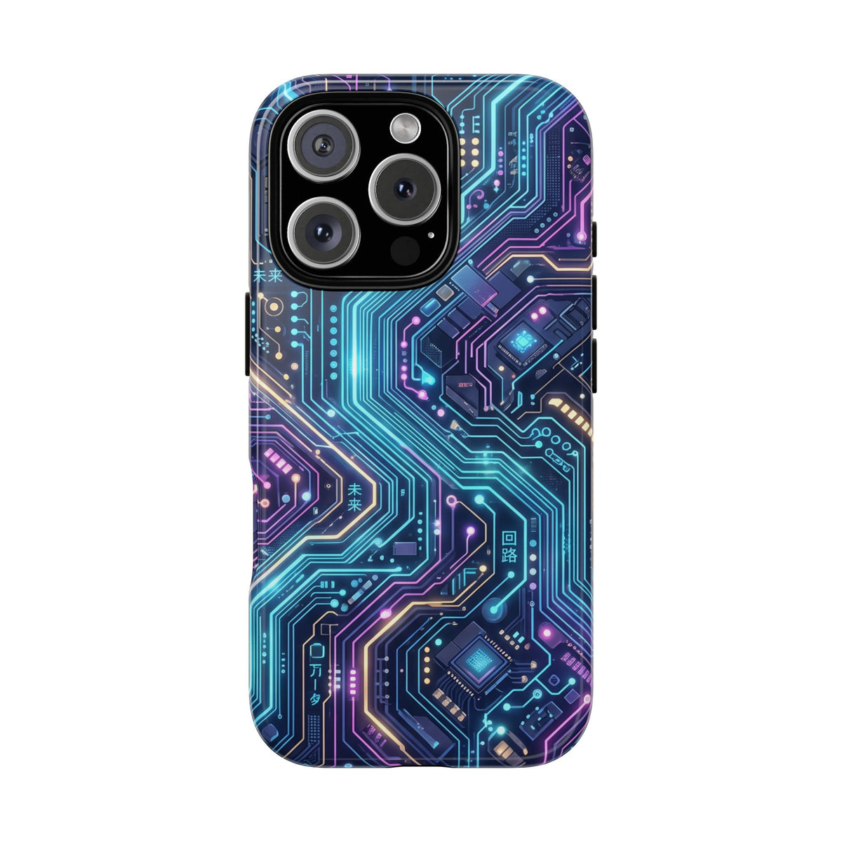 iPhone Tough Cases Phone Cases for iPhone 14\15\16\17\18 – Dual Layer, Matte/Glossy Finish, Wireless Charging Compatible. Tech Circuit Tough Phone Case.