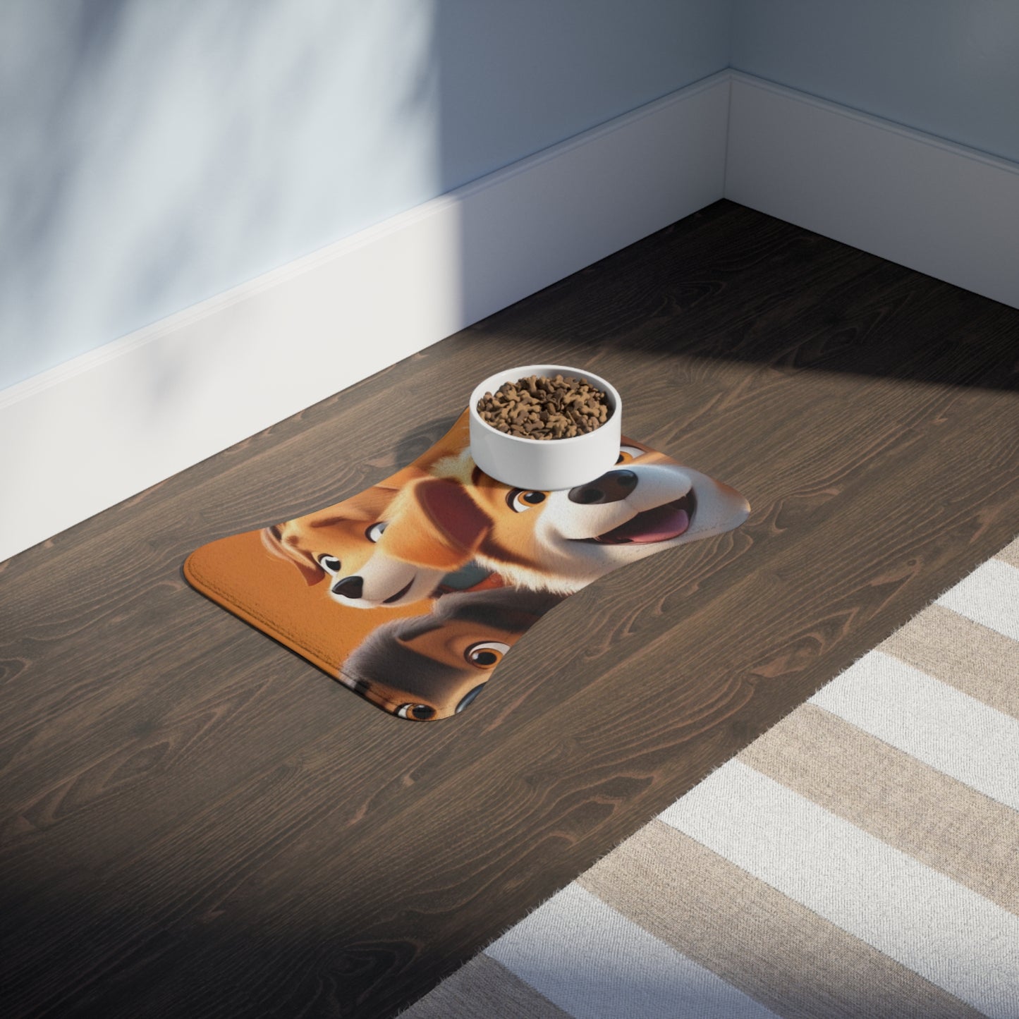 Designer Pet Feeding Mat – Non-Slip, Absorbent & Bone Shaped for Mess-Free Meals