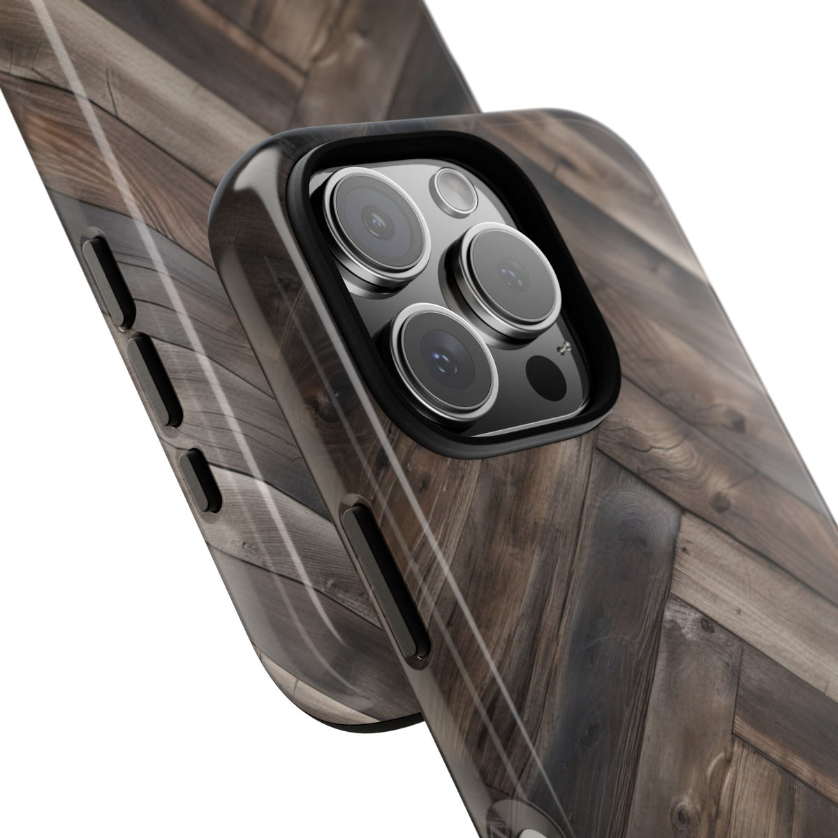 iPhone Tough Cases Phone Cases for iPhone 14\15\16\17\18– Dual Layer, Matte/Glossy Finish, Wireless Charging Compatible. Durable Phone Case with Modern Wood Design.